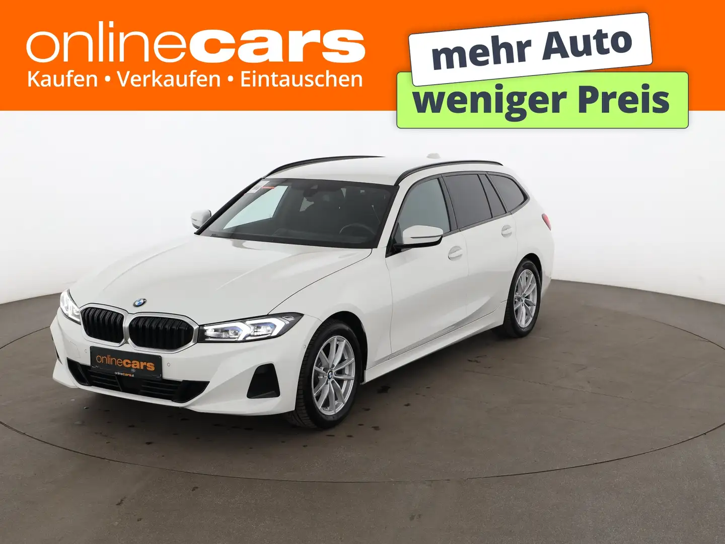 BMW 318 d Touring Aut LED HEAD-UP AHK RADAR LEDER NAVI Weiß - 1