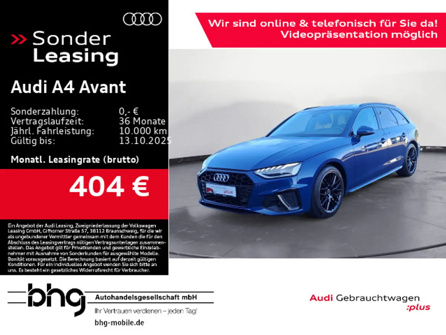 Audi A4 35 TDI S-tronic S-Line AHK Virtual Matr Blau - 1