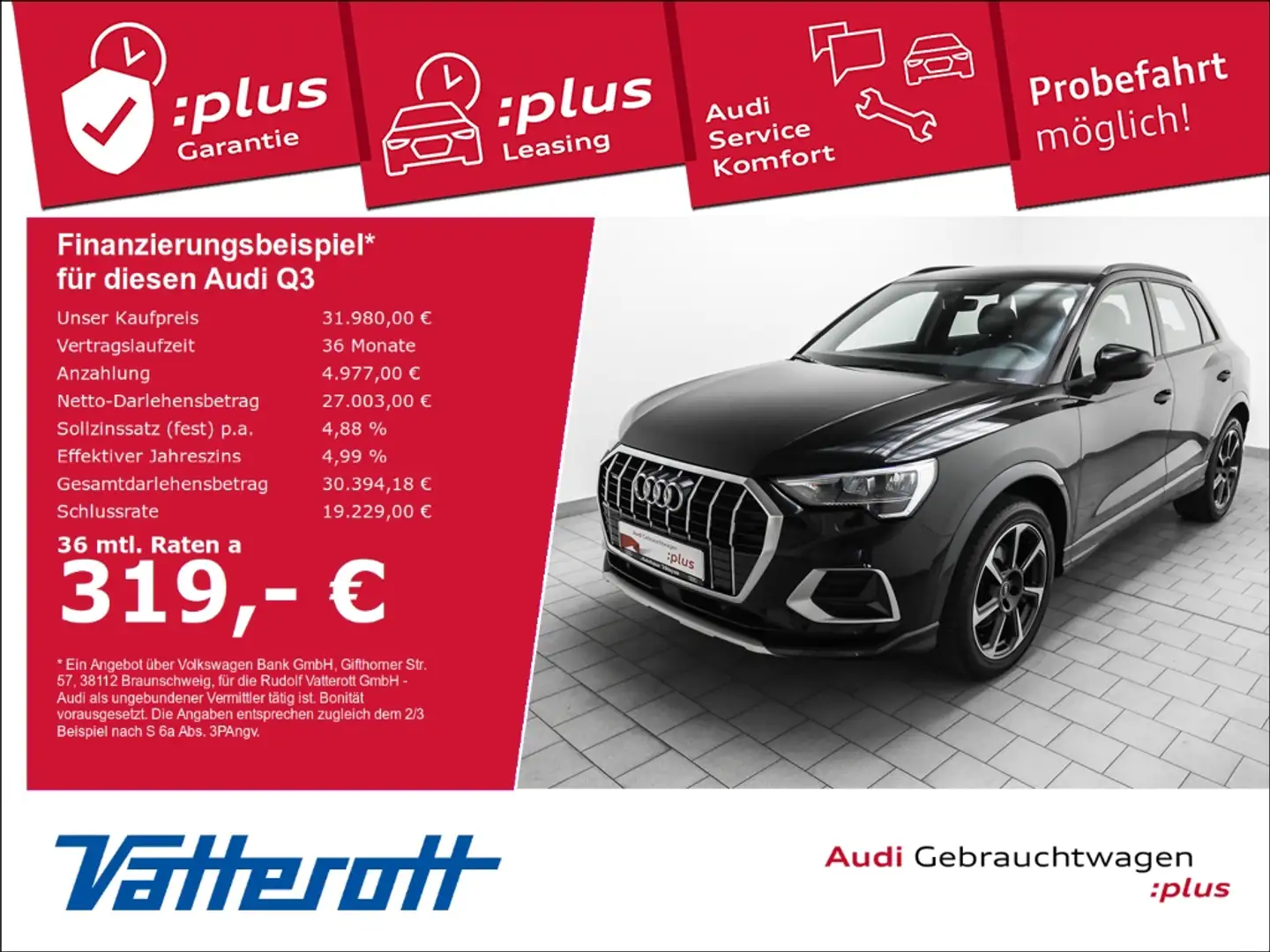 Audi Q3 45 TFSI quattro advanced Navi AHK Schwarz - 1