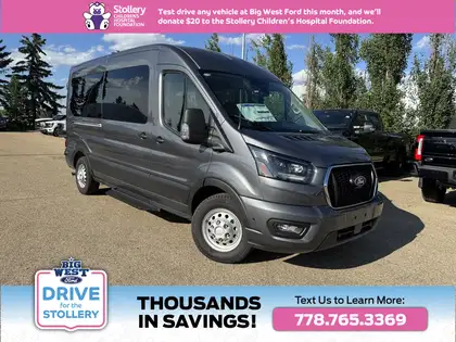 Gray 2026 Ford Transit Passenger Van All-Wheel Drive Automatic