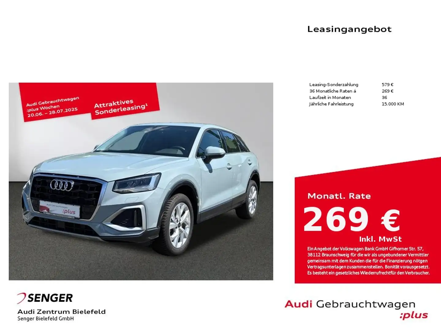 Audi Q2 Advanced 35 TFSI S tronic MMI LED Sitzheizung Grijs - 1
