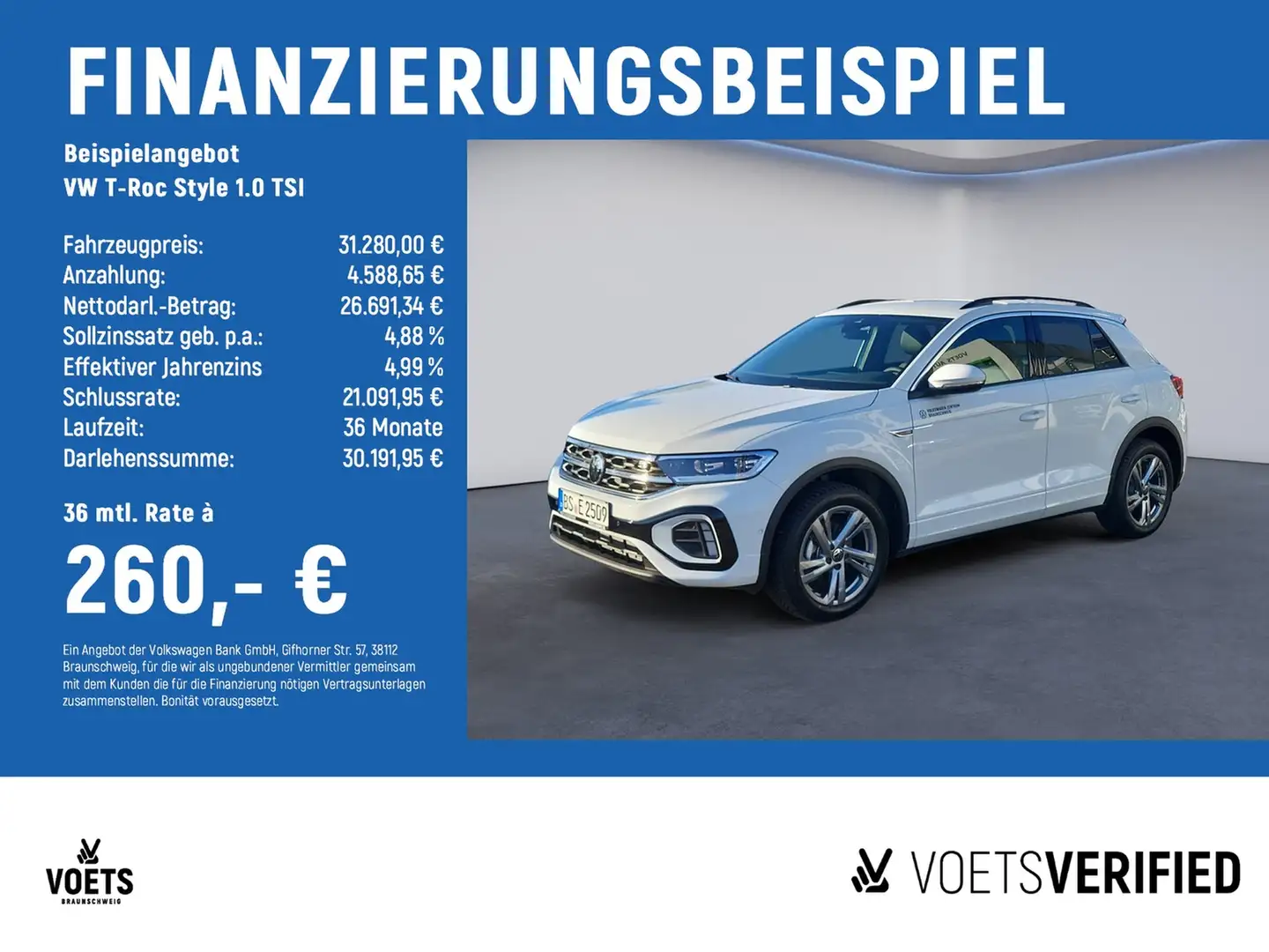 Volkswagen T-Roc Style 1.0 TSI LED+KLIMA+PDC Schwarz - 2