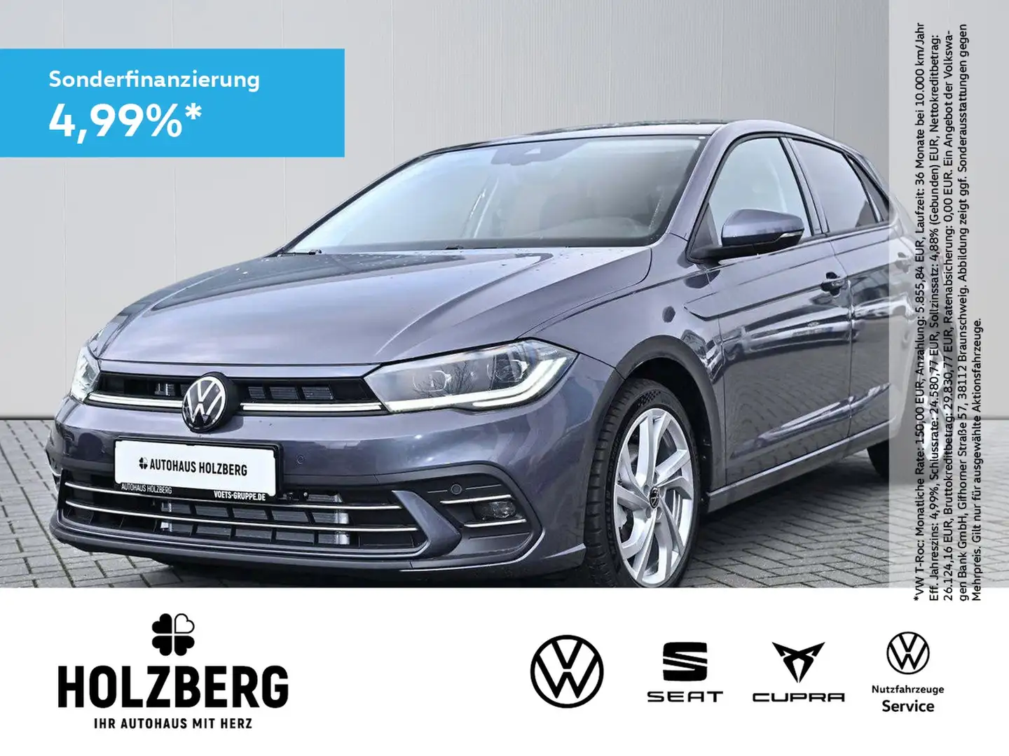 Volkswagen Polo VI 1.0 TSI DSG Style AHK+PANO+IQ.DRIVE+RFK Grau - 1