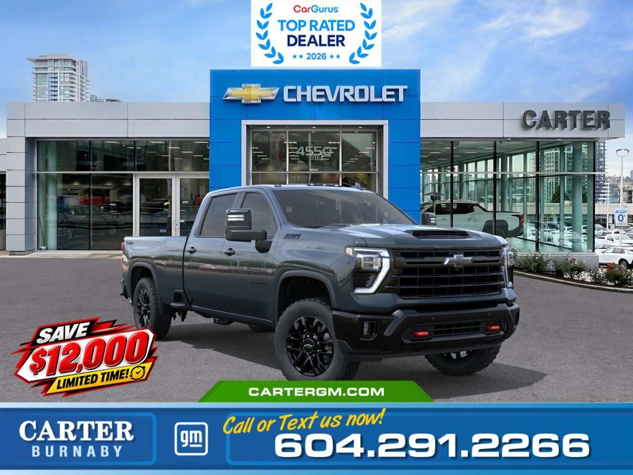 Gray 2026 Chevrolet Silverado 3500HD Pickup Truck Four-Wheel Drive Automatic