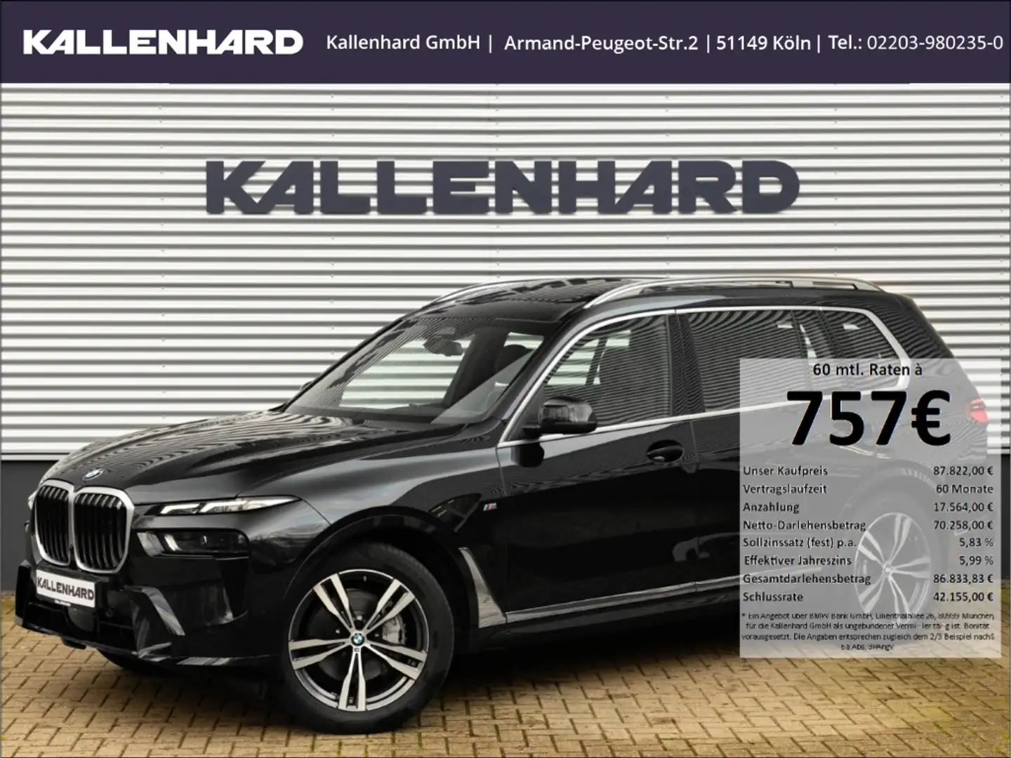 BMW X7 xDrive 40 i M Sport 7-Sitzer SkyLounge-AHK-PANO Ha Schwarz - 1