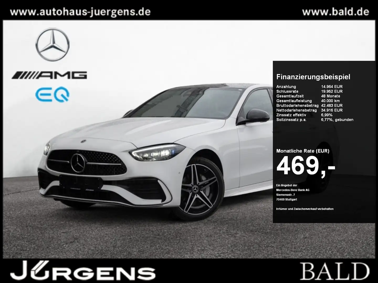 Mercedes-Benz C 300 e AMG-Sport/DIGITAL/360/Pano/Night/Distr Weiß - 1