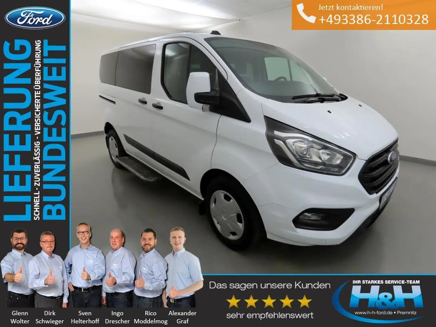 Ford Transit Custom 2.0 320 L1 Trend Doppelklima+DAB Weiß - 1