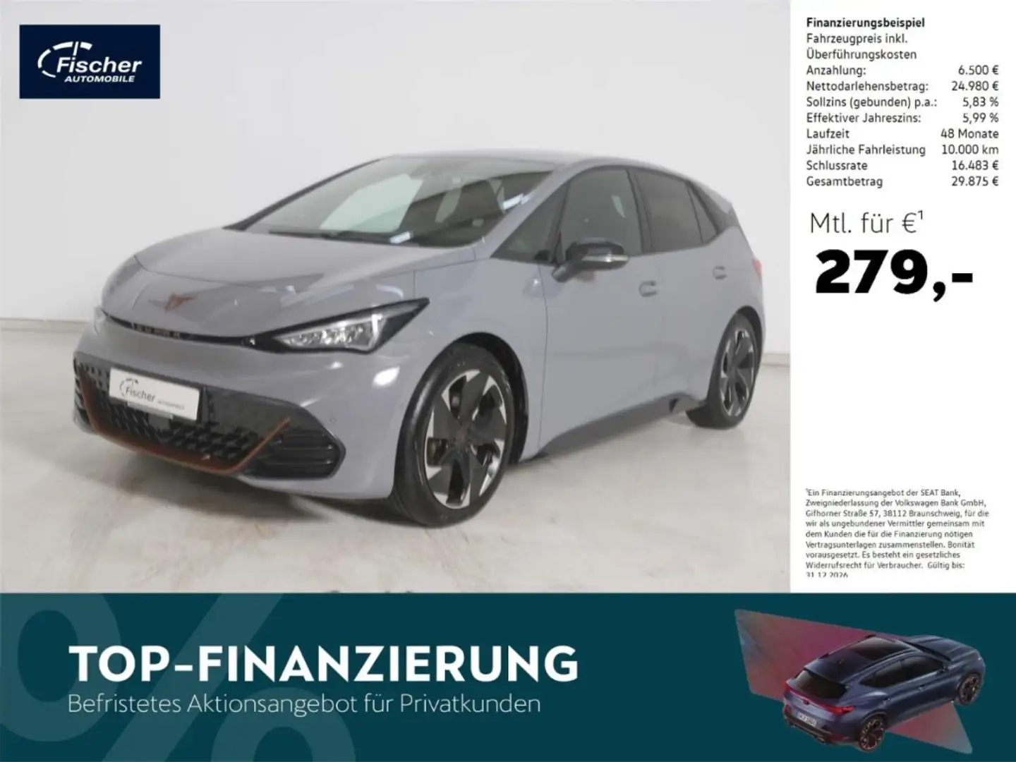 CUPRA Born 82kWh HUD/Navi/360°/Wärmepumpe/ACC/Pilot-XL Grau - 1
