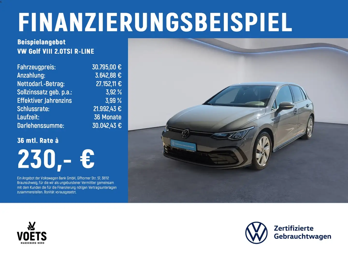 Volkswagen Golf VIII 2.0TSI R-LINE 4-Motion+LED+AHK+Navi Gris - 2