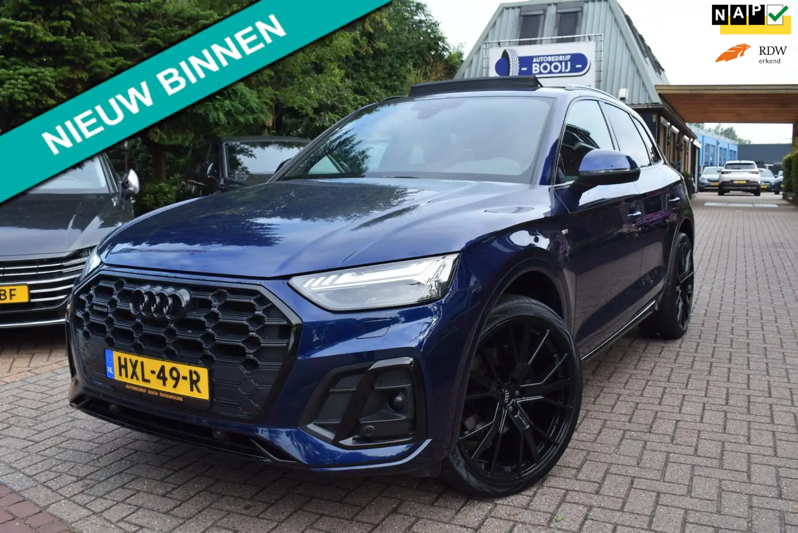 Audi Q5 50TFSI e S edition AUTOM/PANO DAK/ADAP CRUISE/TREK Blauw - 1