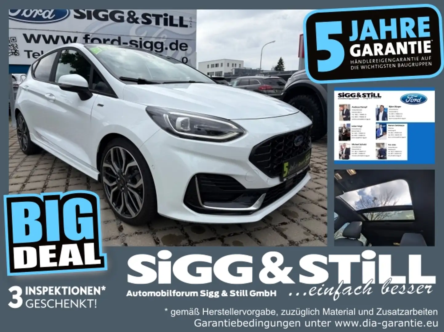 Ford Fiesta ST-Line Vignale PANO*LED*iACC*B&O*SHZ*CAM Blanc - 1