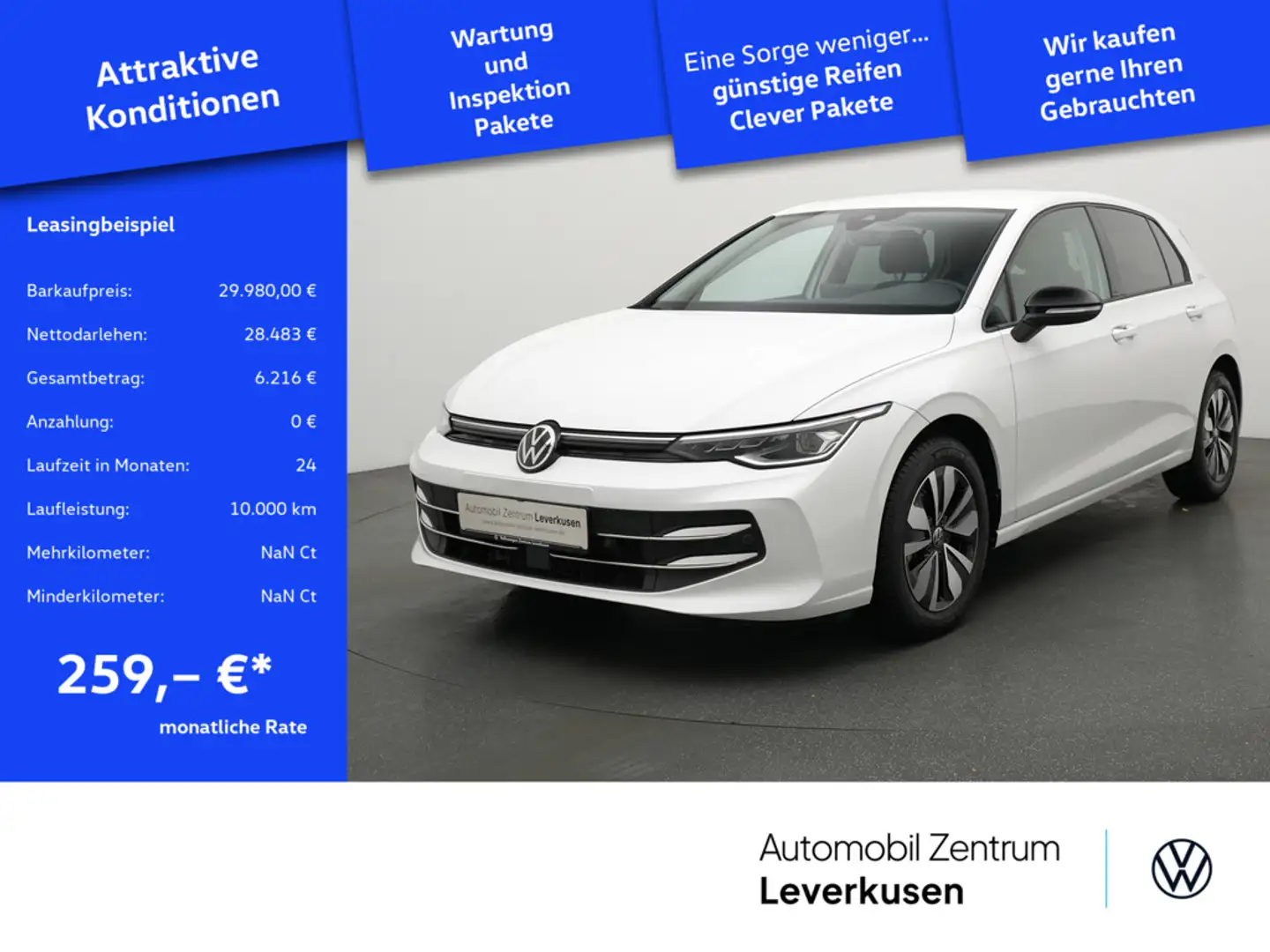 Volkswagen Golf VIII Goal DSG VIRT AHK MATRIX KAM SHZ PD Weiß - 1