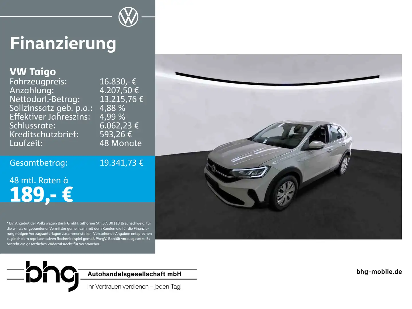 Volkswagen Taigo 1.0 TSI OPF Grijs - 1