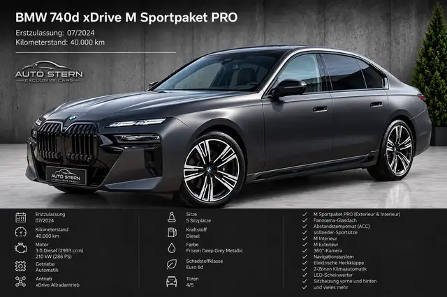 Bmw 740 d xDrive M SPORT PRO HAL MASSAGE HUD 21"