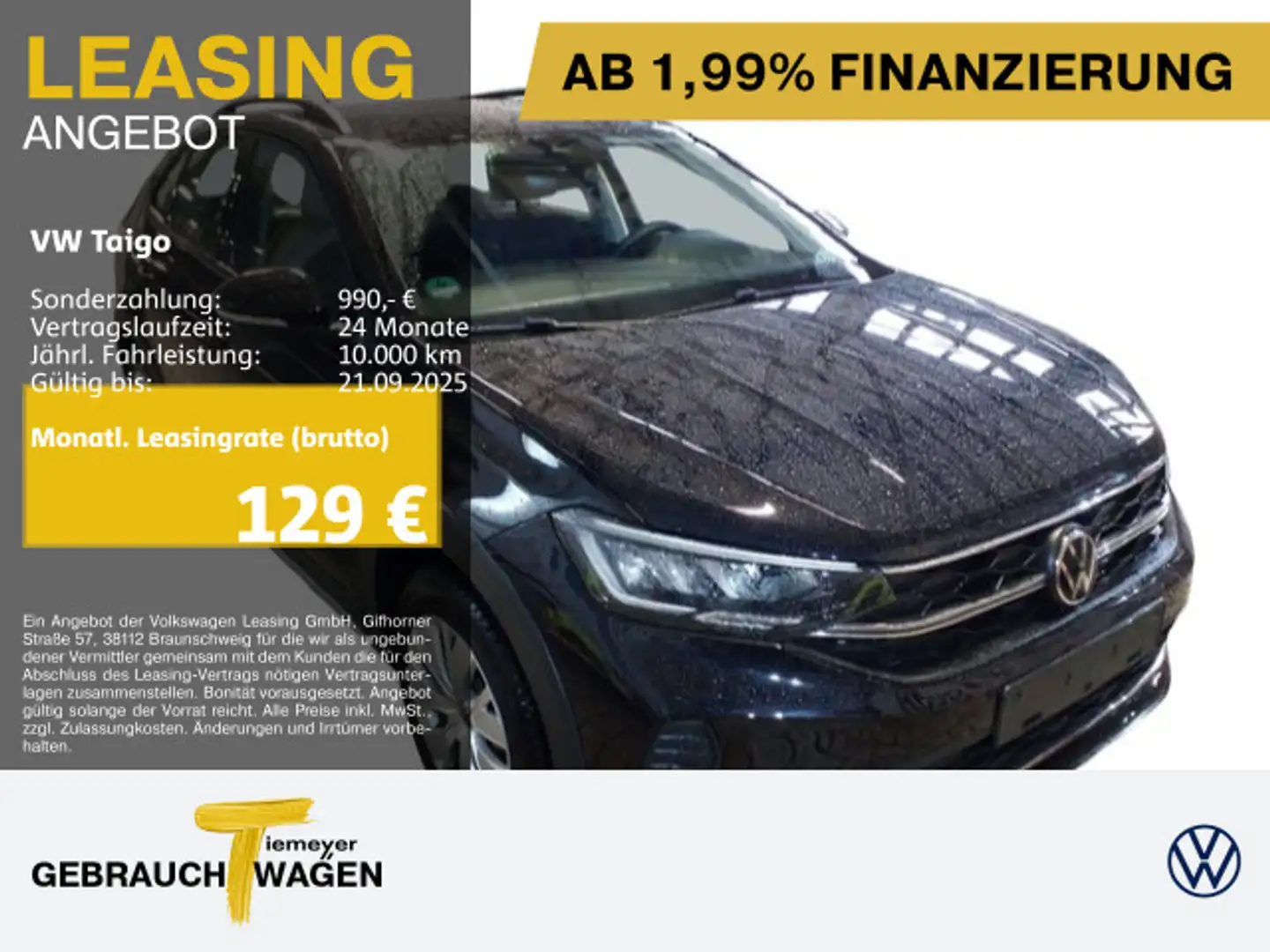 Volkswagen Taigo 1.0 TSI LIFE LED NAVI SITZHZ APP-CON Noir - 1