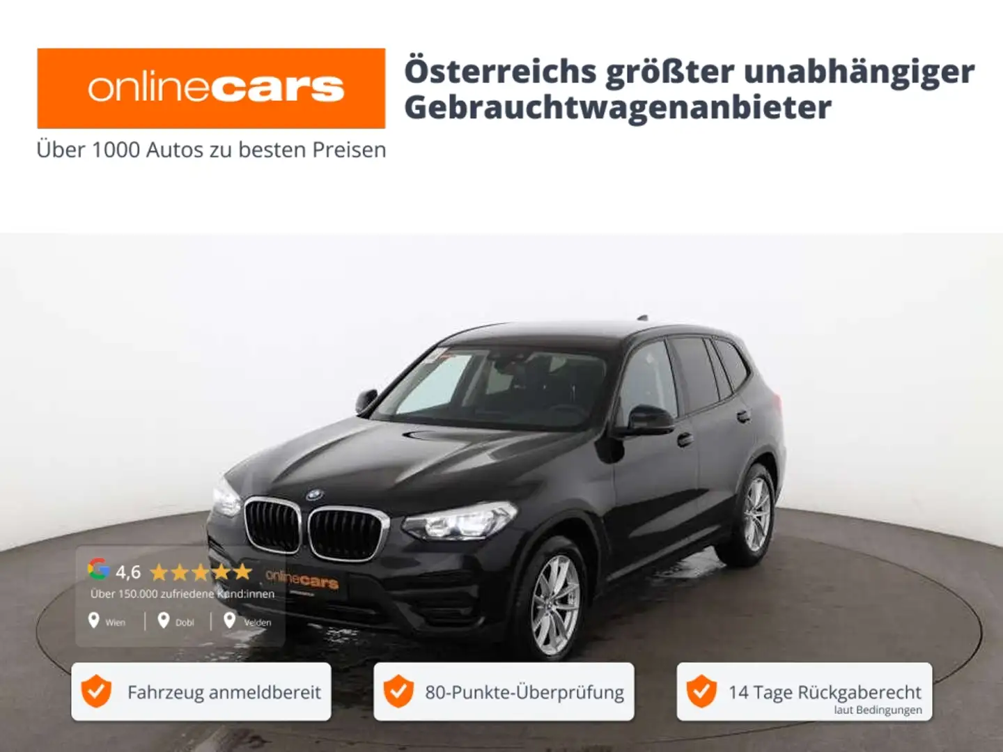 BMW X3 xDrive 20d Advantage Aut LED 360-CAM RADAR NAV Schwarz - 1