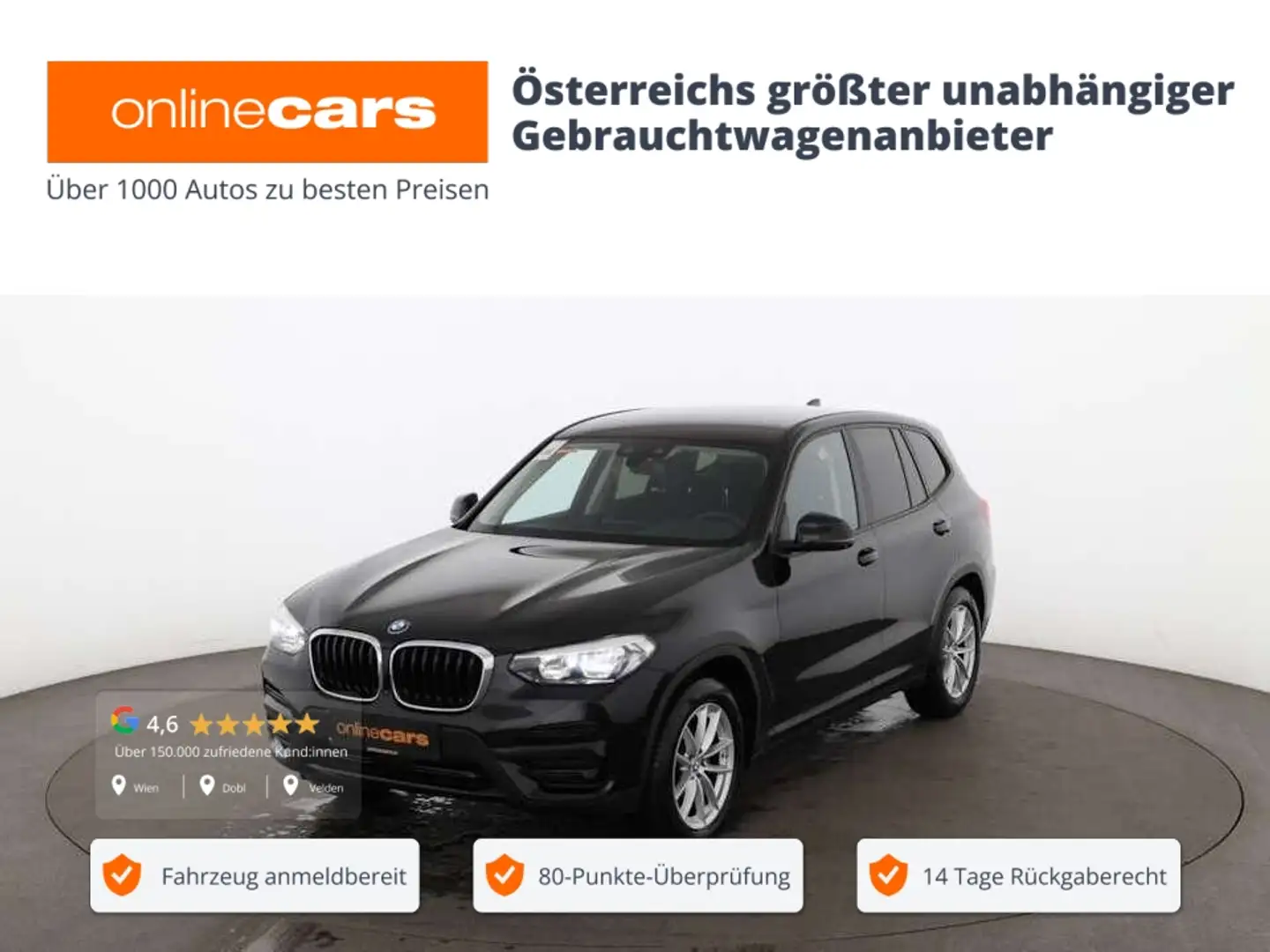 BMW X3 xDrive 20d Advantage Aut LED 360-CAM RADAR NAV Schwarz - 1