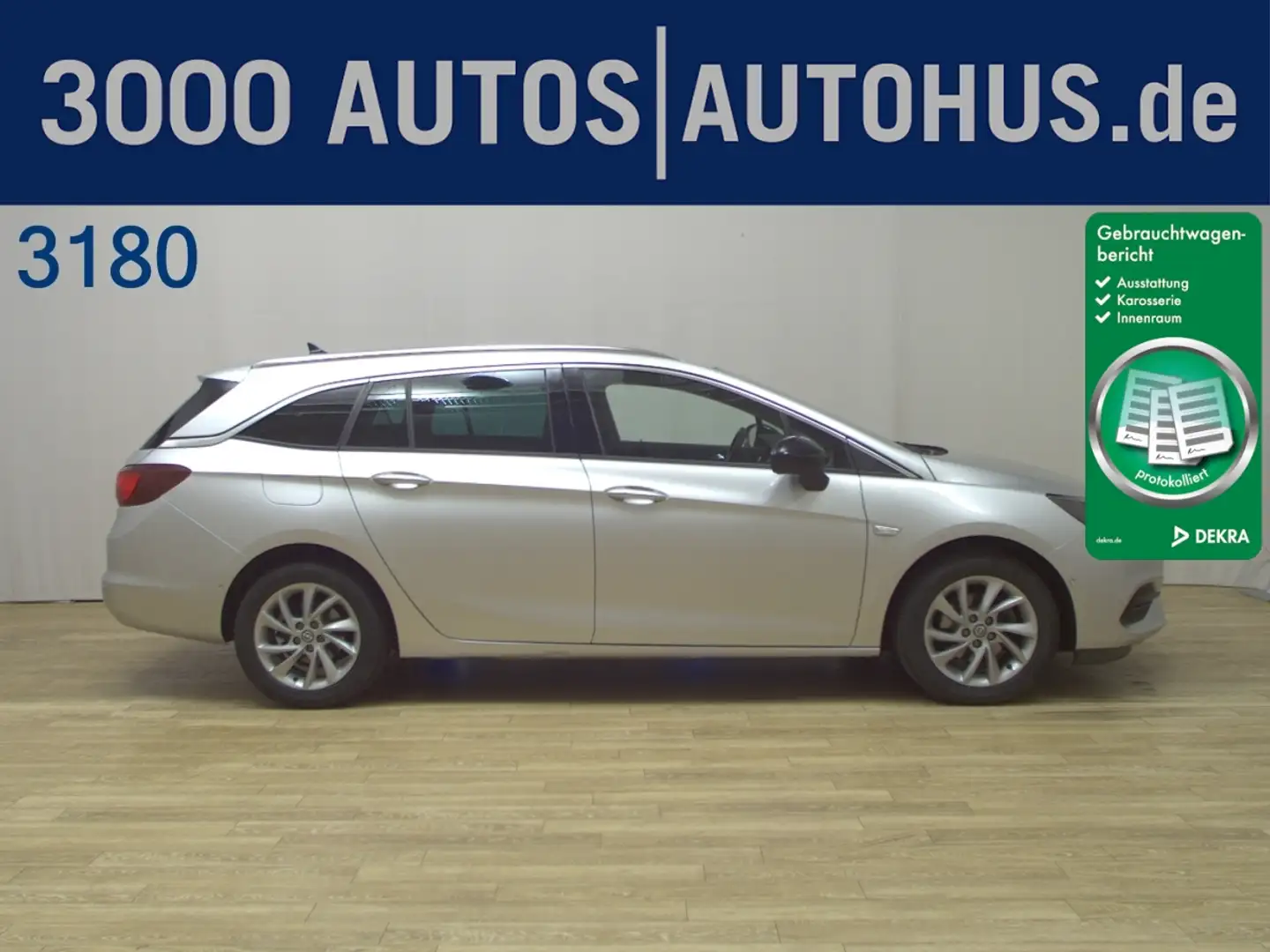 Opel Astra ST 1.5 D Elegance T-Leder Navi LED AHK RFK Silber - 1