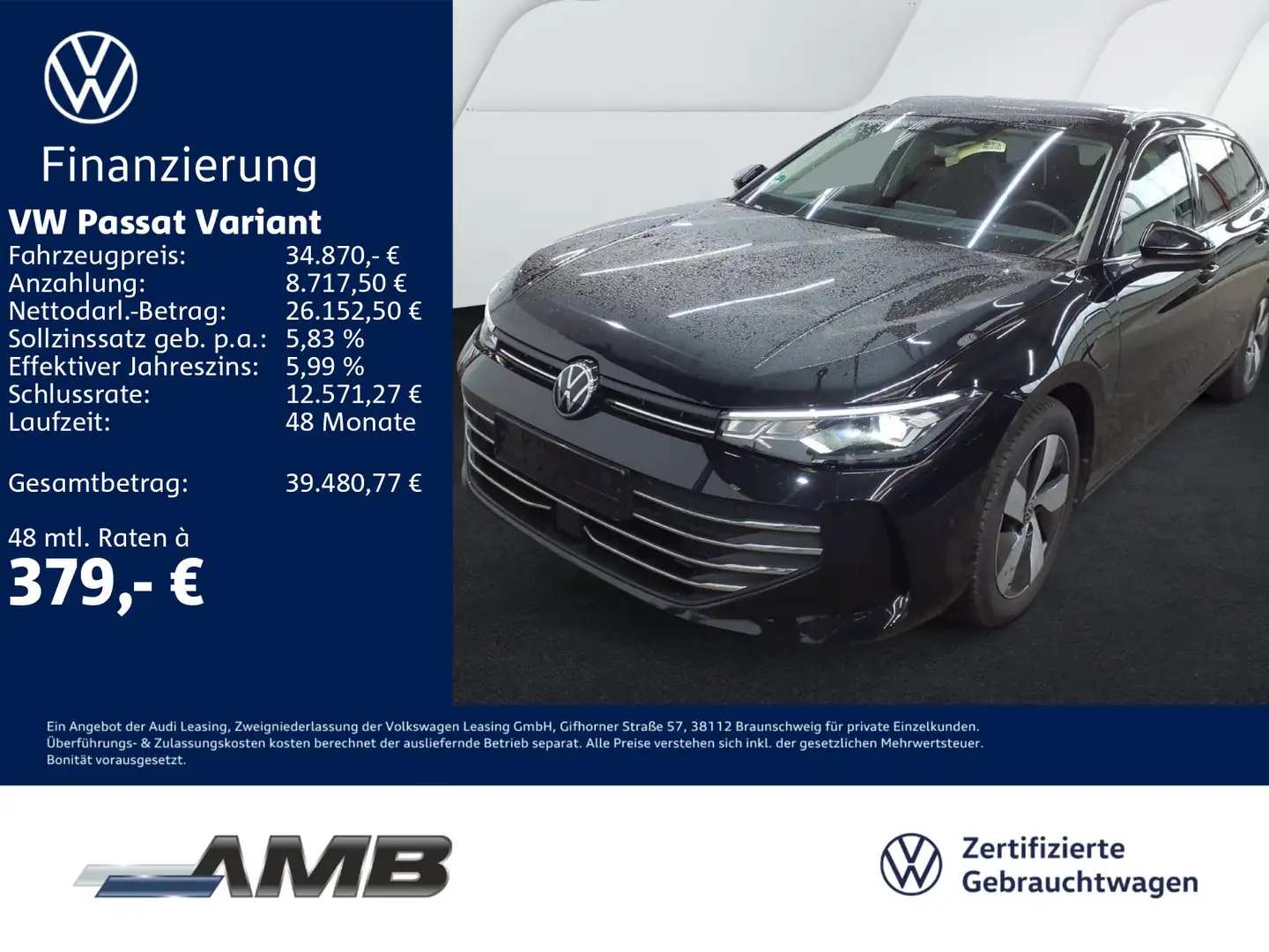 Volkswagen Passat Variant Business 1.5 eHybrid AHK/HuD/Navi Schwarz - 1