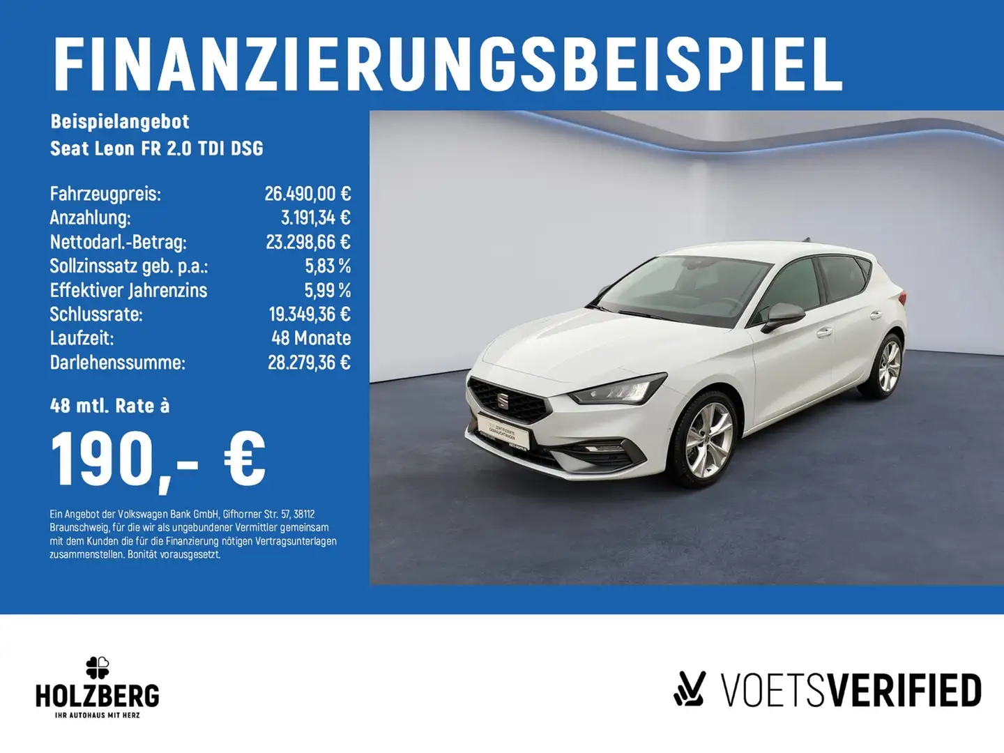 SEAT Leon FR 2.0 TDI DSG NAVI+RFK+GJR Weiß - 2