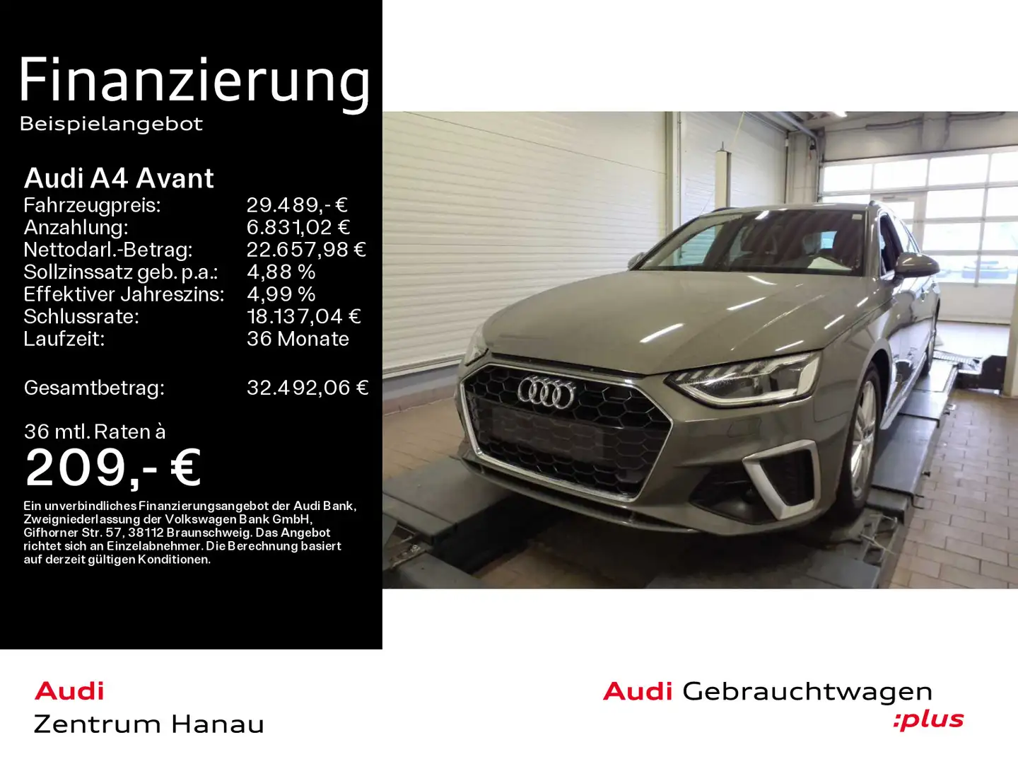Audi A4 40 TDI Stronic S LINE MATRIX*KAMERA*HUD Grau - 1