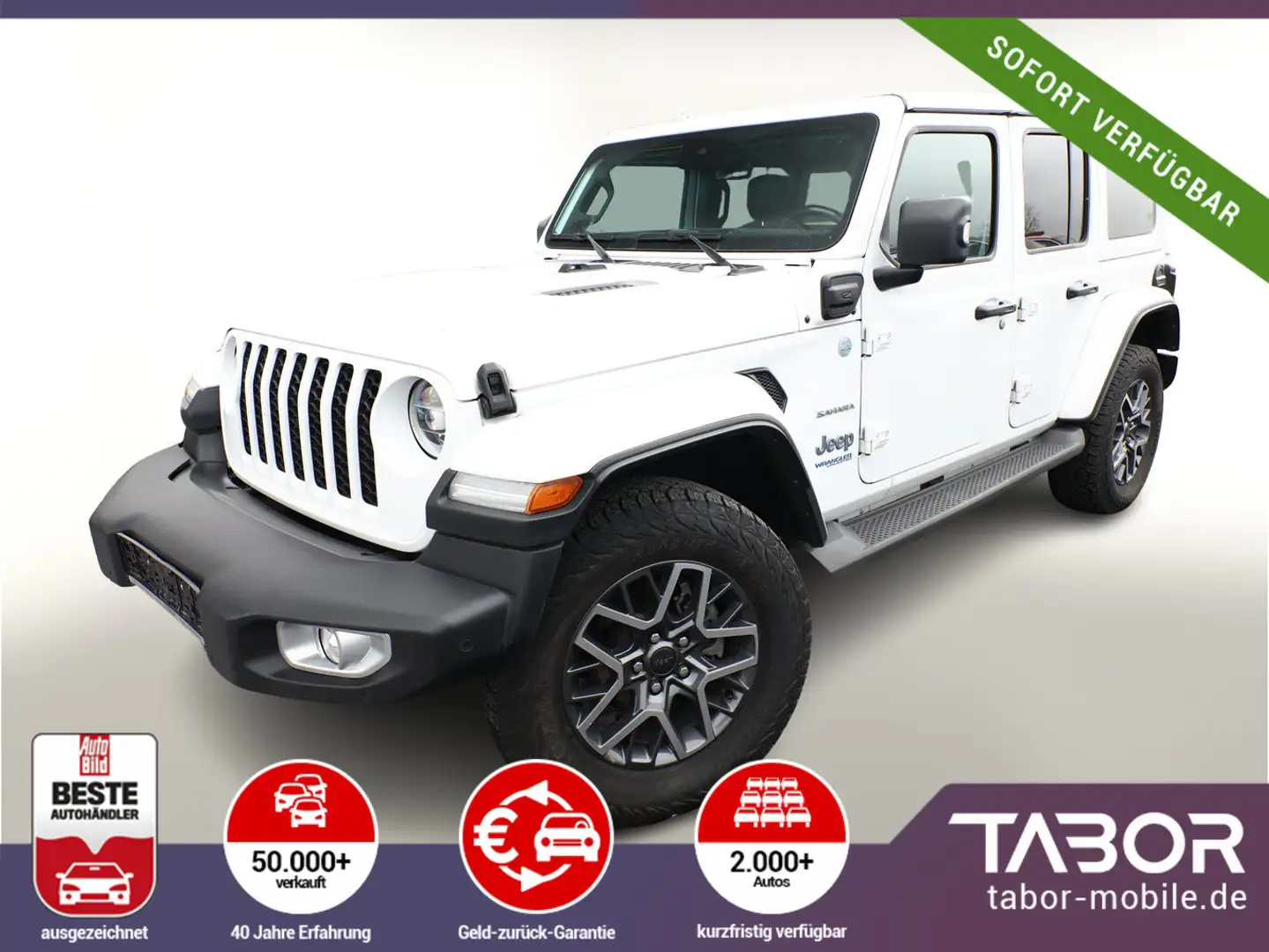 Jeep Wrangler Unlimited 2.0 T-GDI PHEV Sahara 4xe Aut Weiß - 1