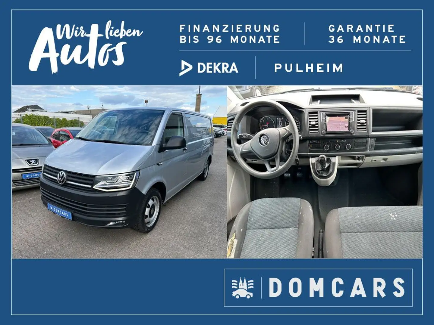 Volkswagen T6 Transporter Kasten lang/LED/NAVI/GARANTIE/PDC Silber - 1