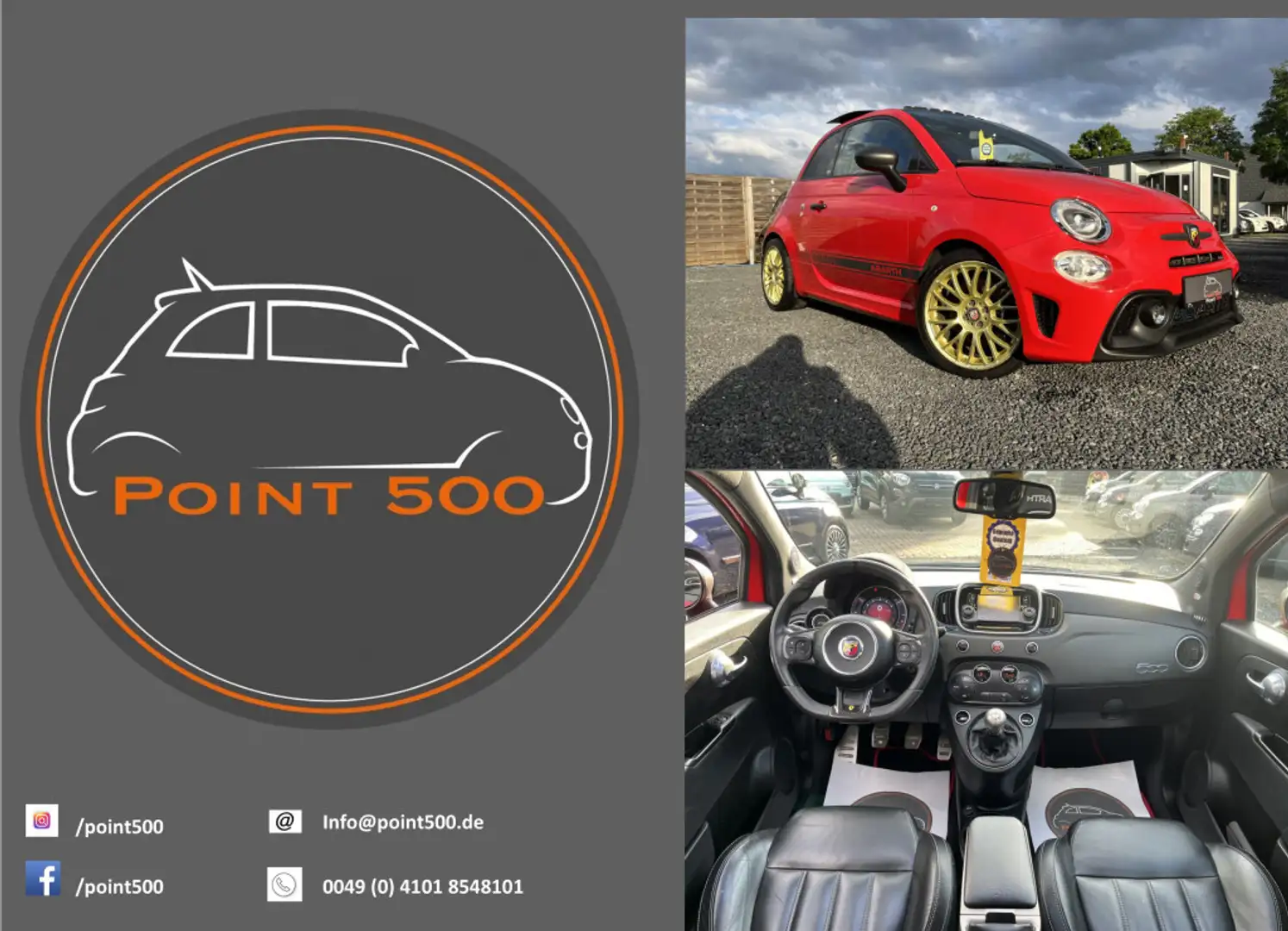 Abarth 595 Competizione SKY-DOME AC-AUTO CARBON LEDER Rot - 1