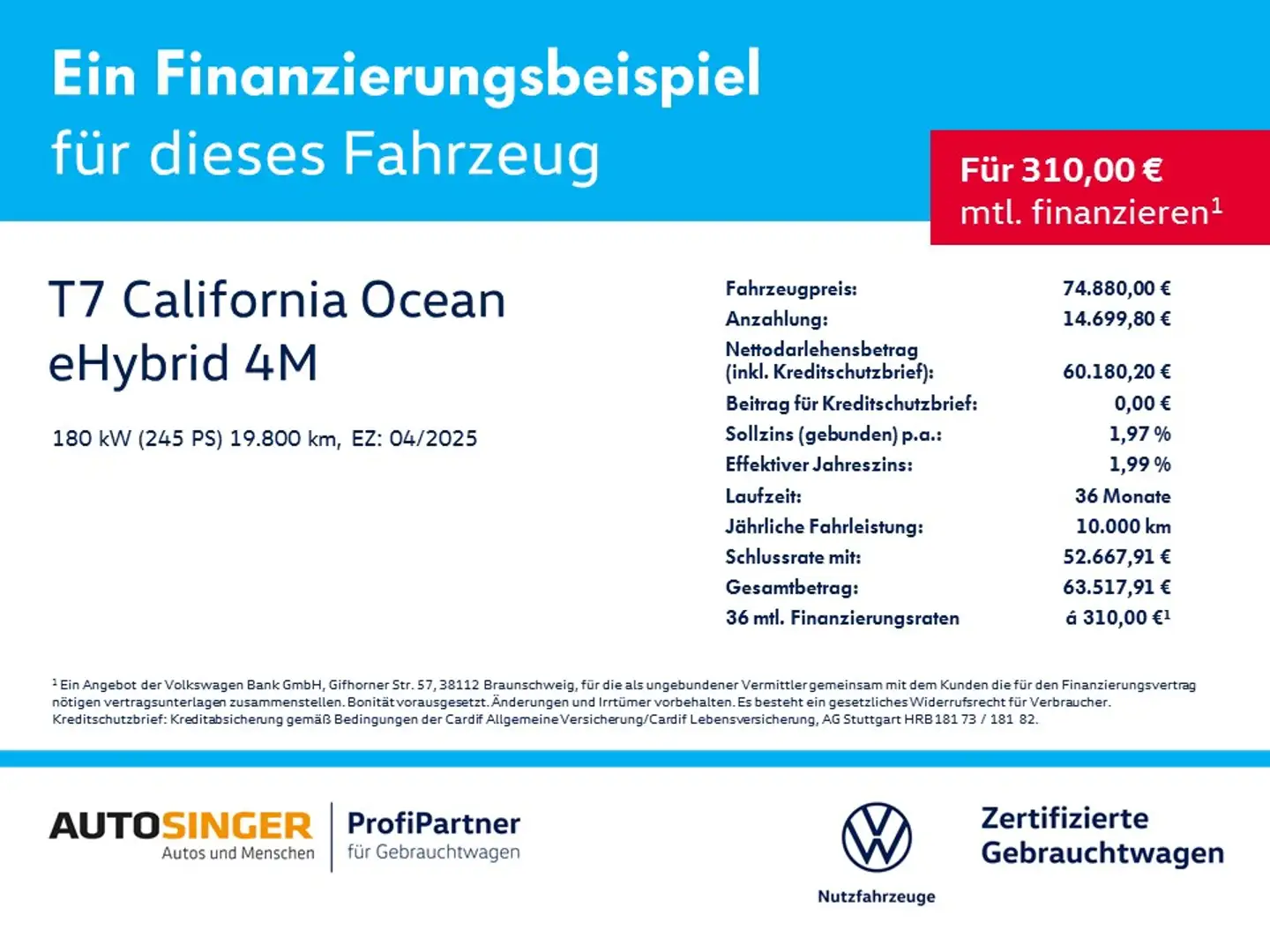 Volkswagen T7 California Ocean eHybrid 4M *AHK*STDHZ*IQ-L* Schwarz - 2