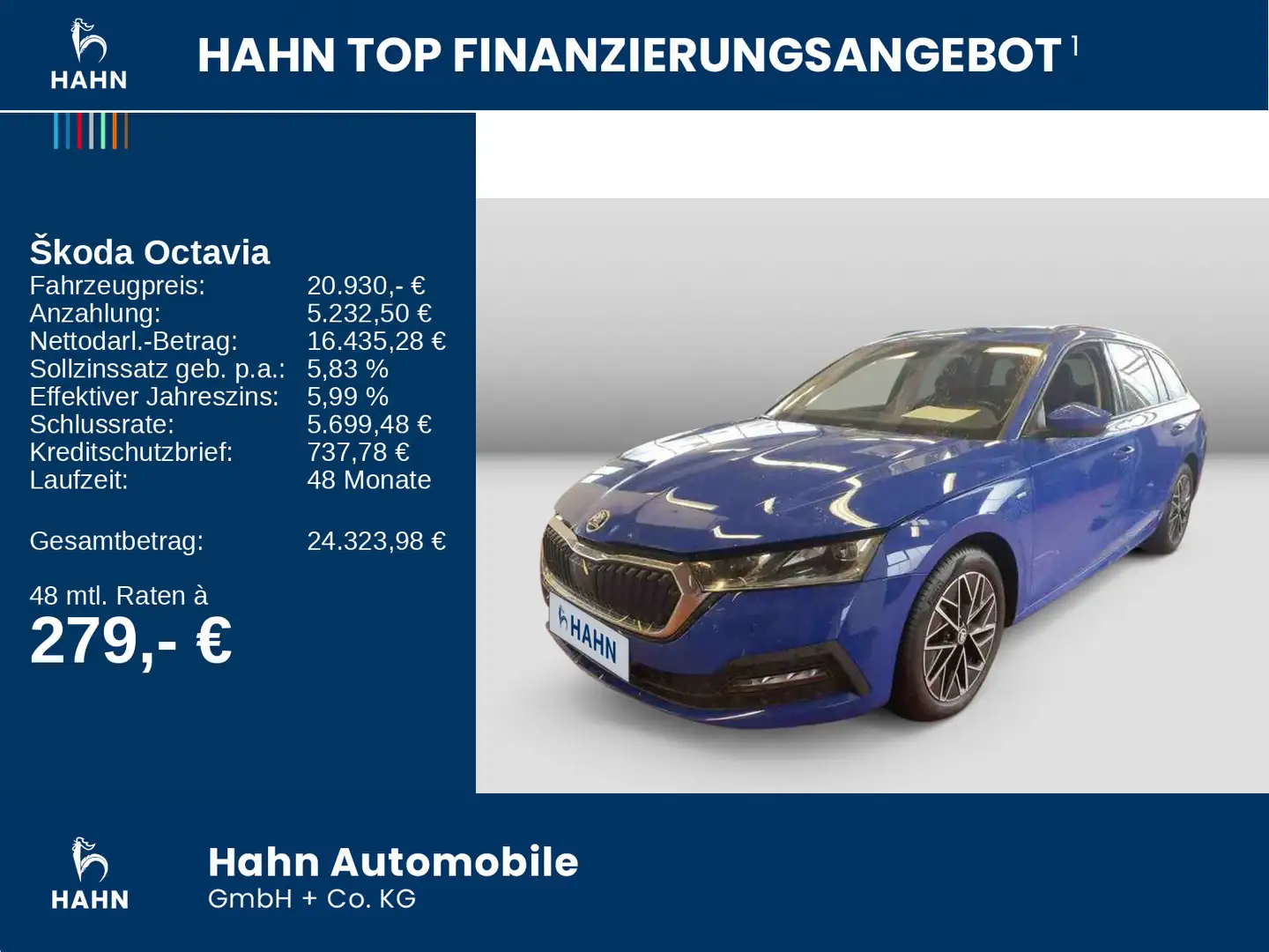 Skoda Octavia Combi 2.0TDI Clever Matrix AHK Navi ACC Blau - 2