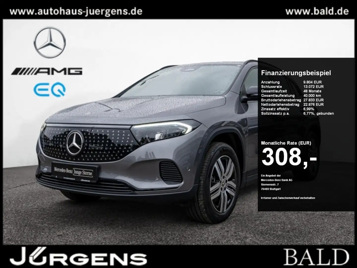 Mercedes-Benz EQA 250 ElectricArt/LED/Cam/Totw/Night/Ambi/Mopf Šedá - 1
