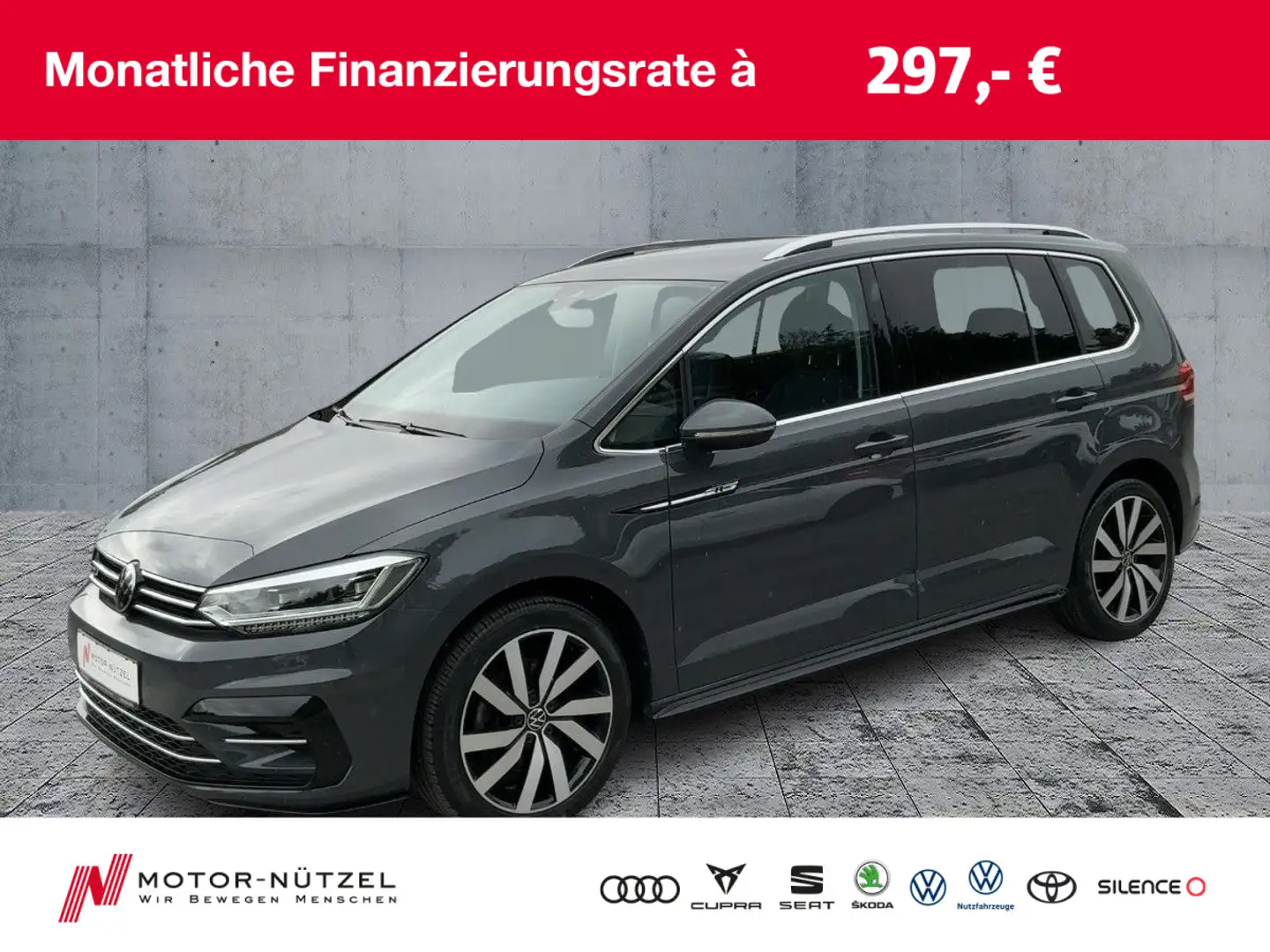 Volkswagen Touran 1.5 TSI R-LINE 4JG+LED+NAVI+ACC+RFK+SHZ Gris - 1
