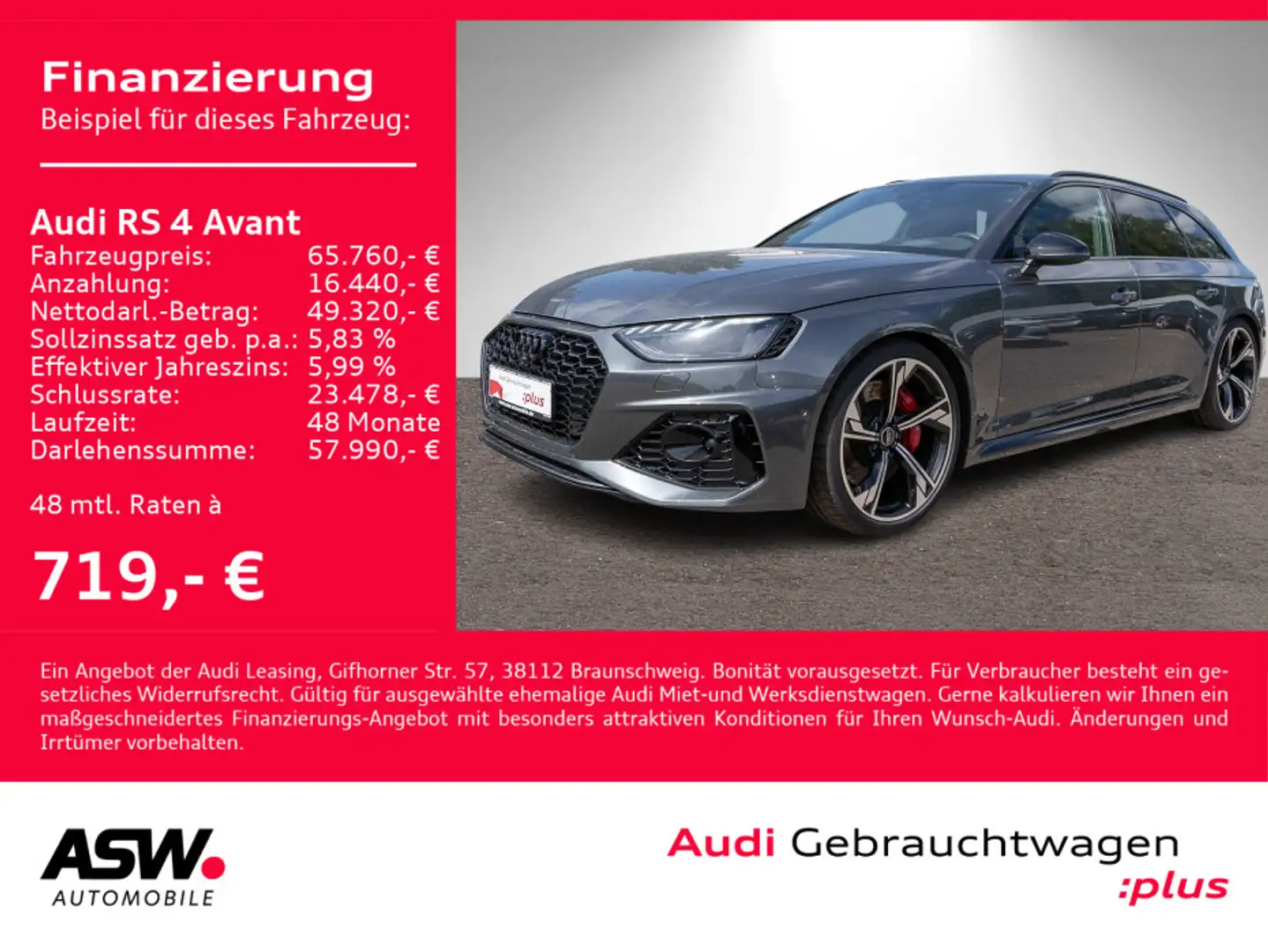 Audi RS4 2.9 TFSI quattro Navi Matrix 280km/h Grau - 1