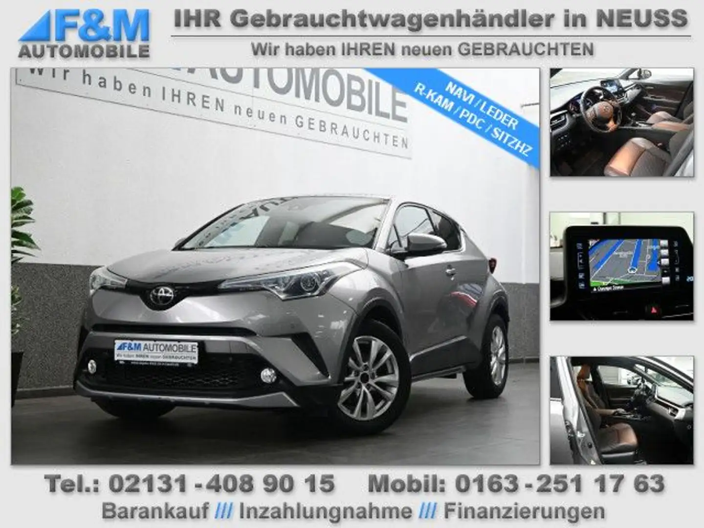 Toyota C-HR 1.2-l-Turbo Lounge Navi Leder R-Kam PDC Sit Argent - 1