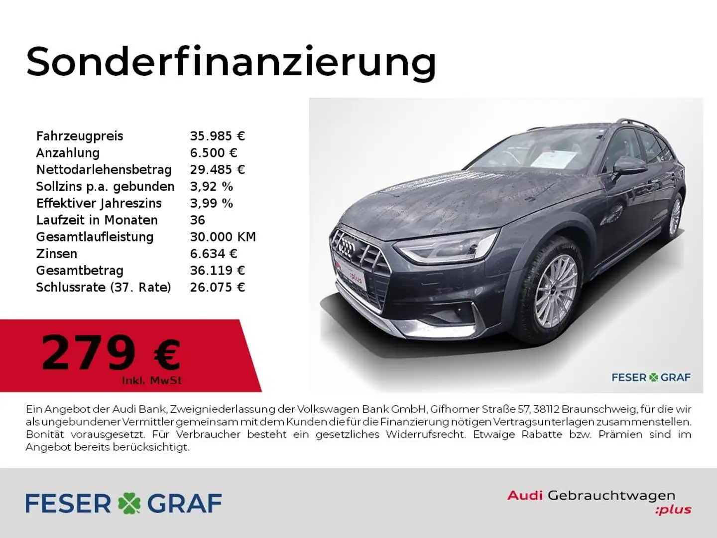 Audi A4 allroad 40 TDI qu Navi,AHK,active lane,Kamera Grau - 1