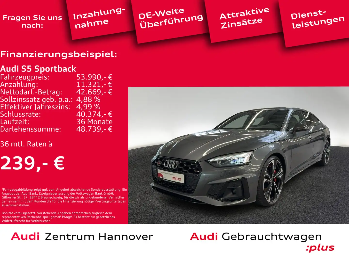 Audi S5 3.0 TDI quattro Laser Pano B&O Kame Gris - 2