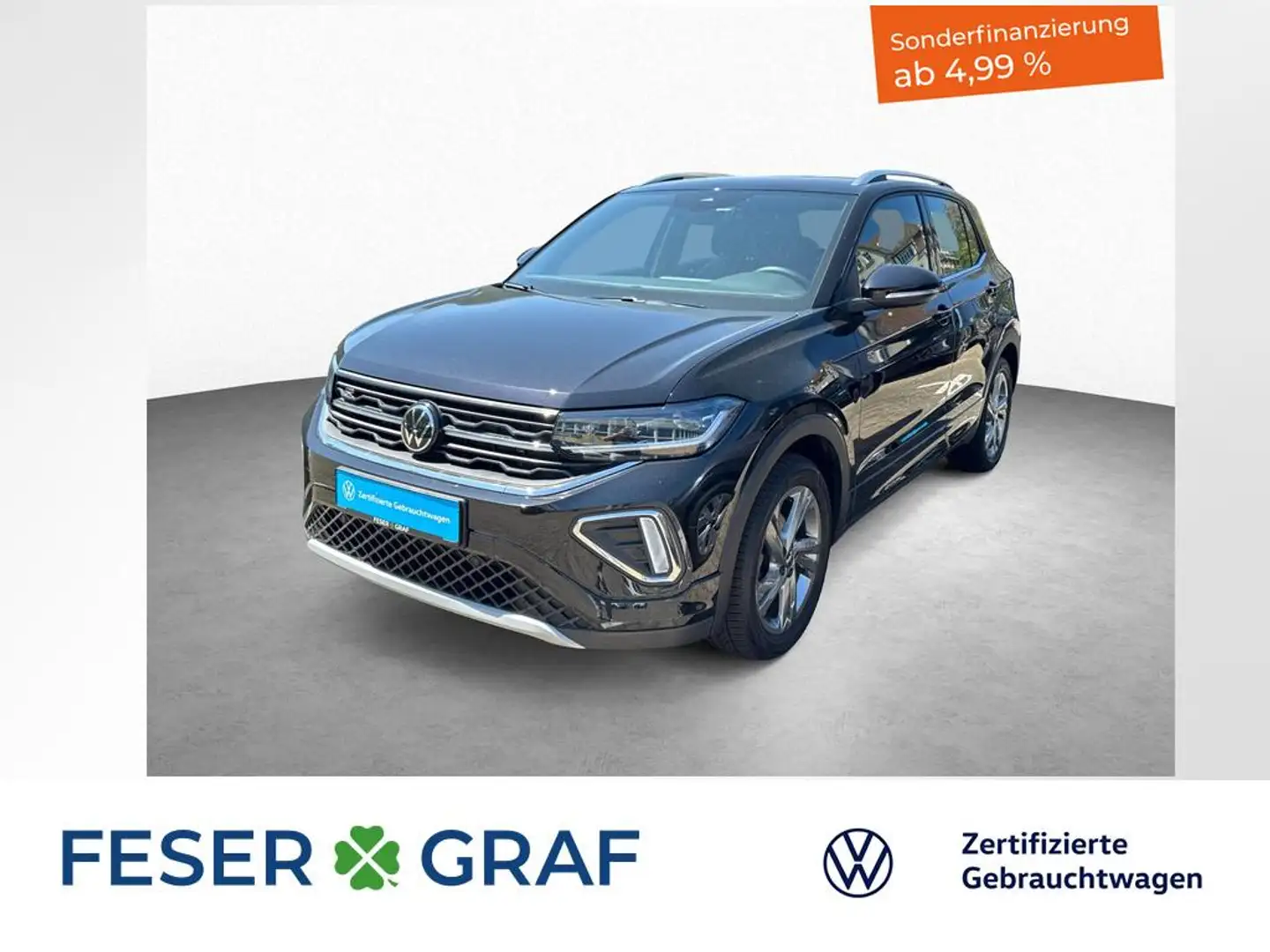 Volkswagen T-Cross R-Line 1.0 TSI 7-DSG NAVI KAMERA GJR Schwarz - 1