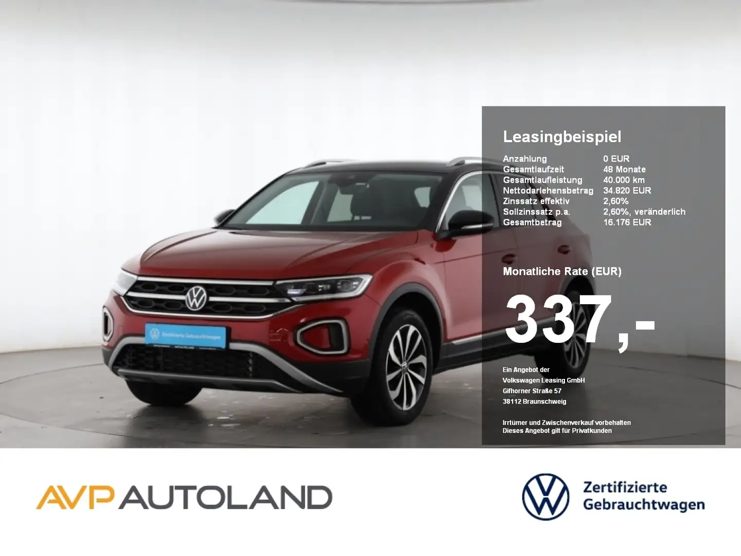 Volkswagen T-Roc 2.0 TDI DSG 4MOTION Style | NAVI | AHK | Rot - 1