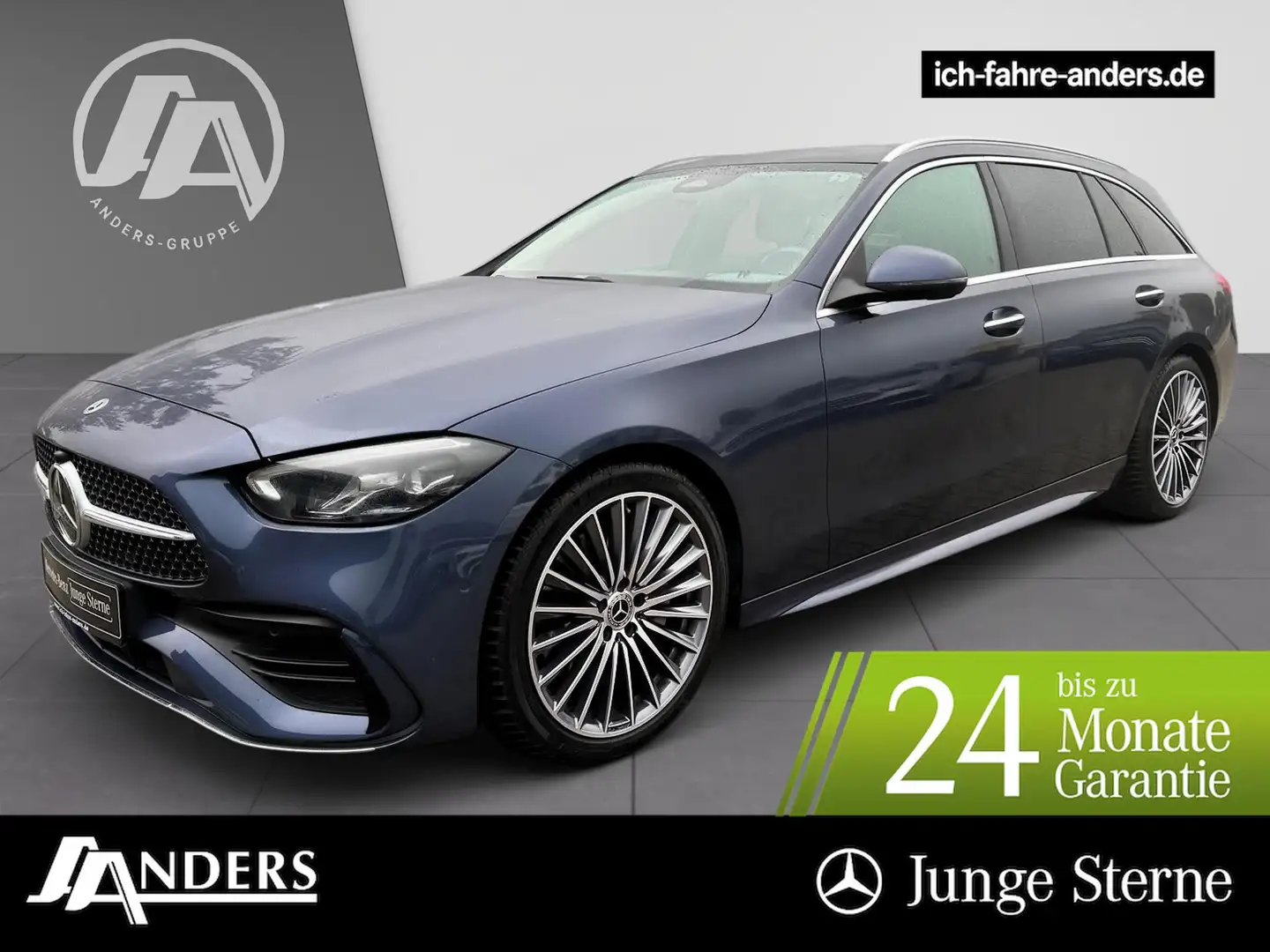 Mercedes-Benz C 200 d T AMG+MBUX+Pano+AHK+LED+Kam+Sound+Memory Blauw - 1