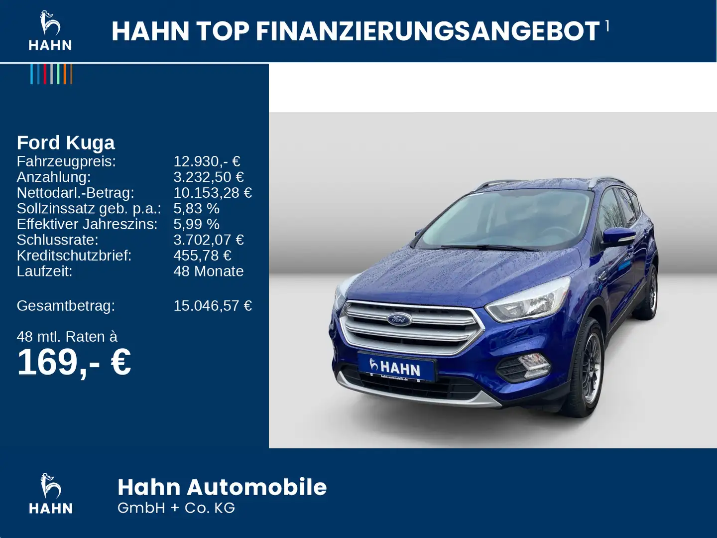Ford Kuga 1.5 EcoBoost Trend 4x2 PDC Klima Sitzh. Blauw - 2
