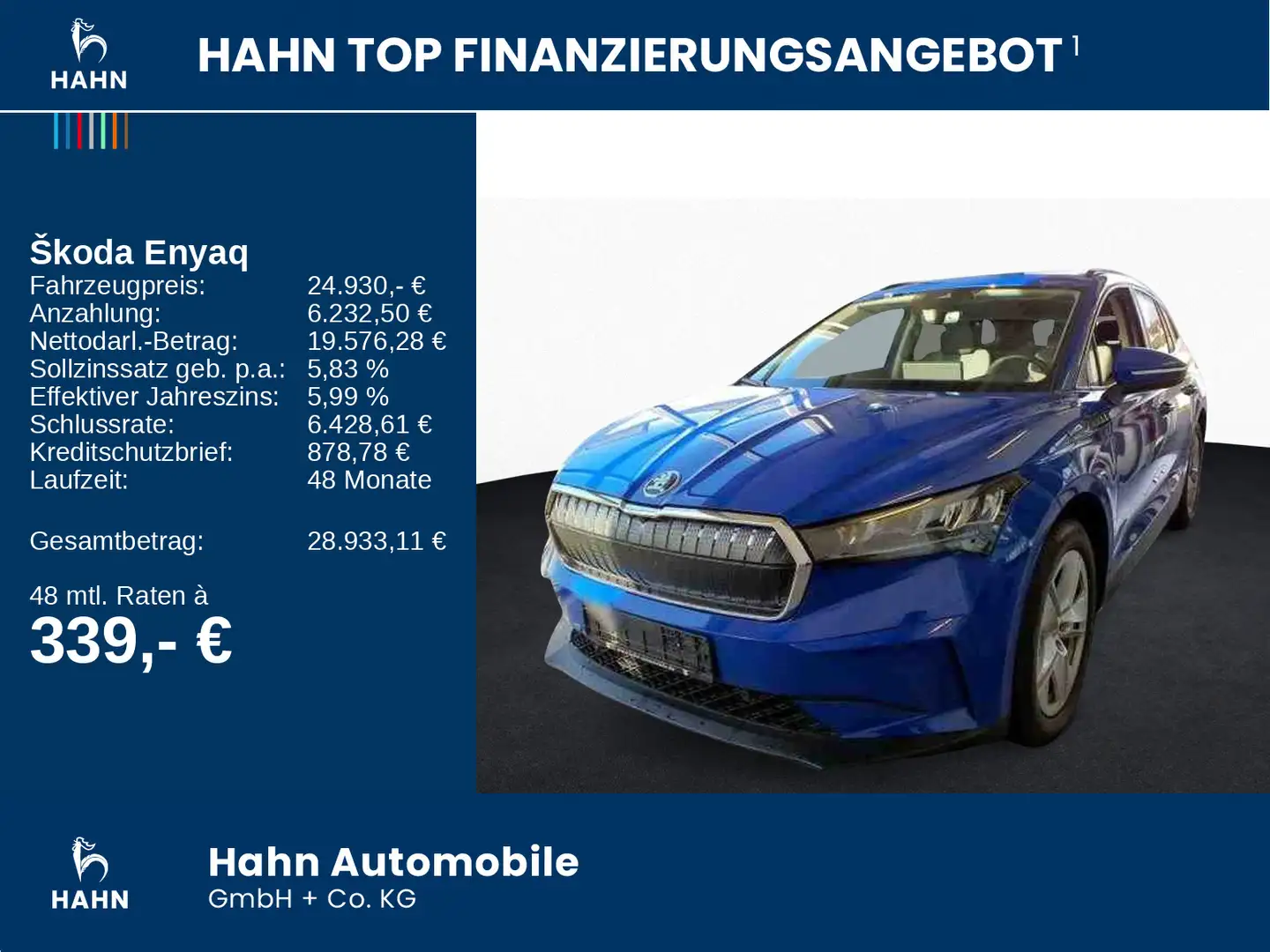 Skoda Enyaq iV 60 Loft ACC Cam LED Navi PDC Sitzheiz Blau - 2