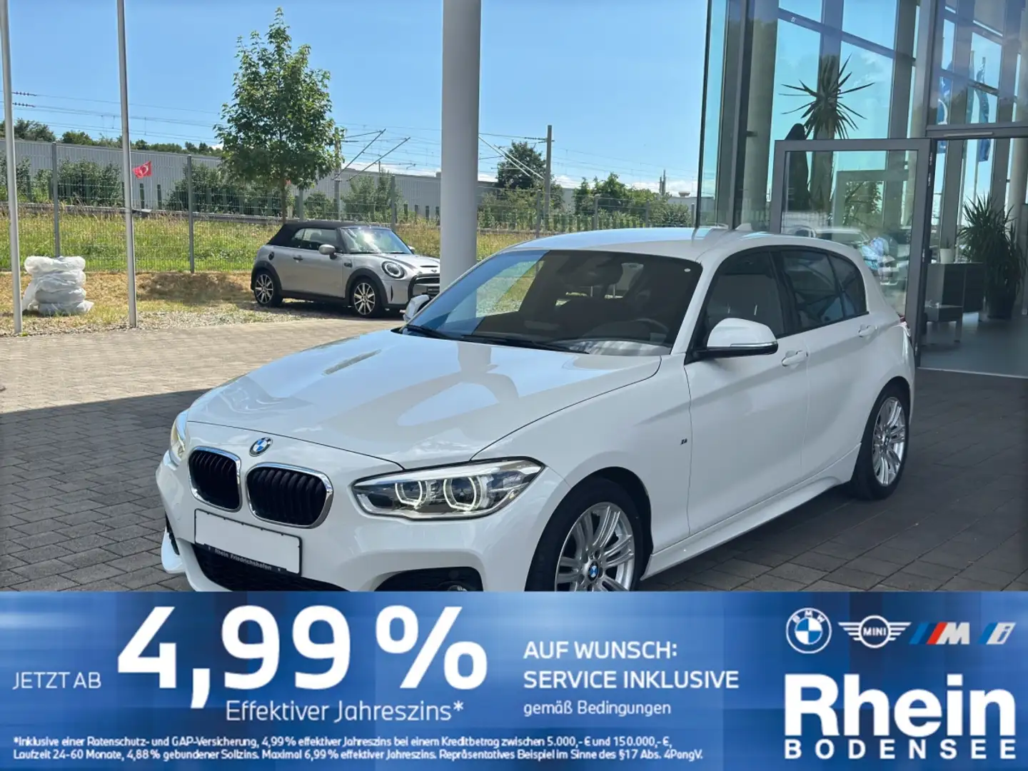 BMW 118 i 5-trg M Sport PDC Navi LED Sitzheizung Weiß - 1