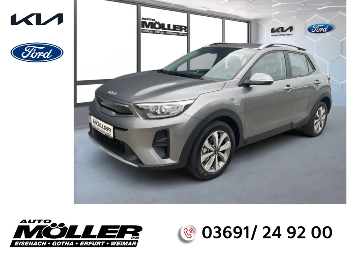 Kia Stonic 1.0T DCT Vision Navi Rückfahrkam. Klimaautom SHZ Grau - 1