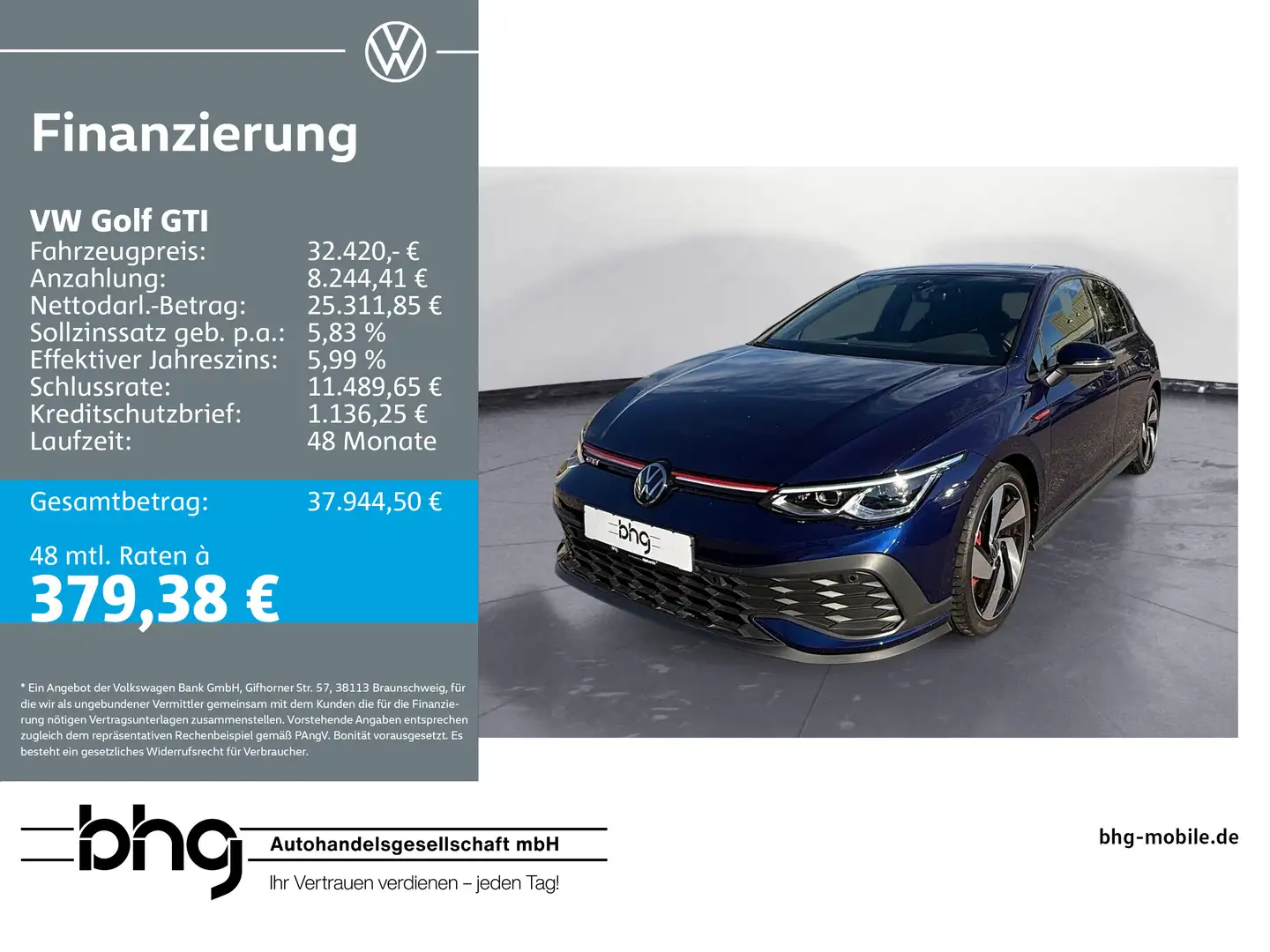 Volkswagen Golf GTI Clubsport 2,0 TSI DSG Bleu - 1