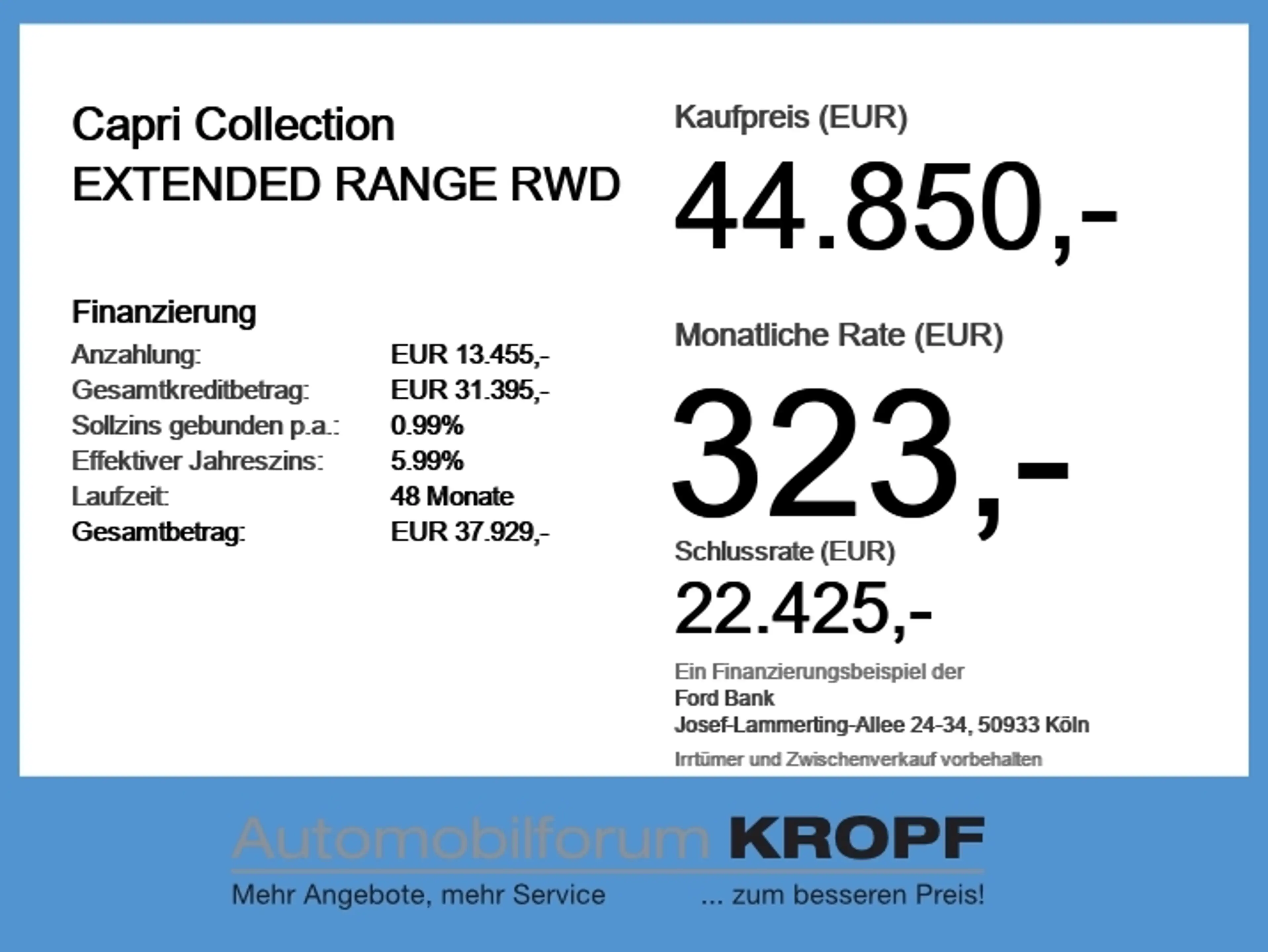 Ford Capri Collection EXTENDED RANGE RWD iACC*360*HUD — photo 6