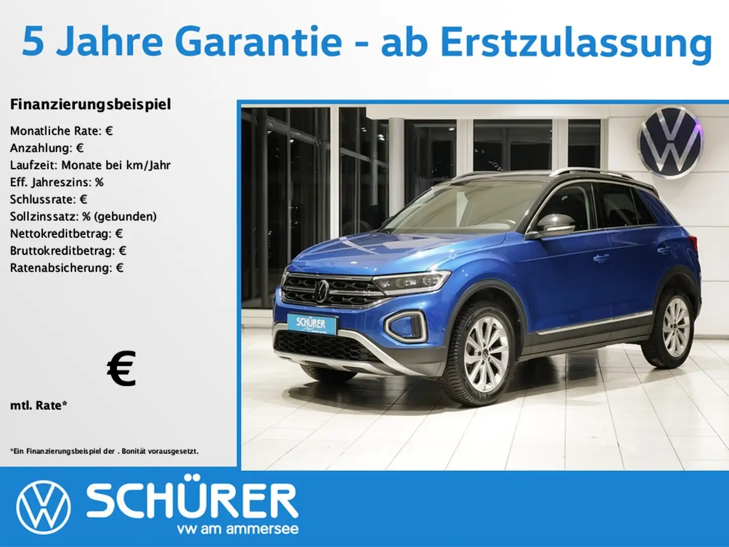 Volkswagen T-Roc 1.5TSI DSG Style Pano Keyless Kamera ACC Blauw - 1