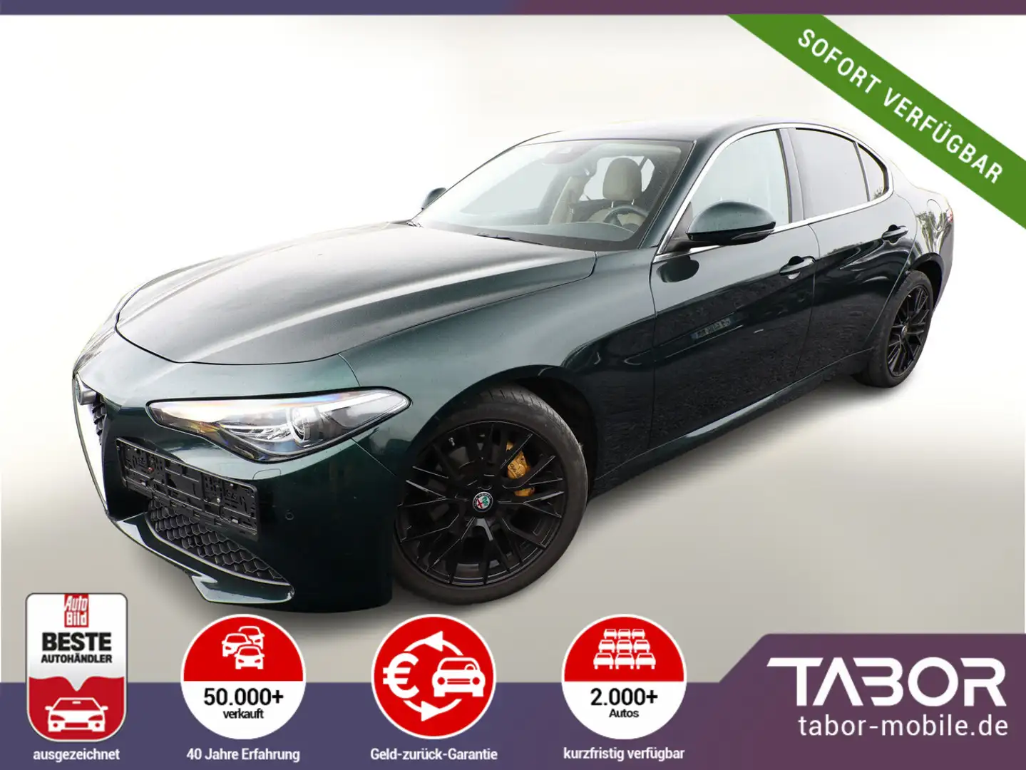 Alfa Romeo Giulia 2.2 Turbo 190 AT8 Ti Leder ACC Nav BiXen Grün - 1