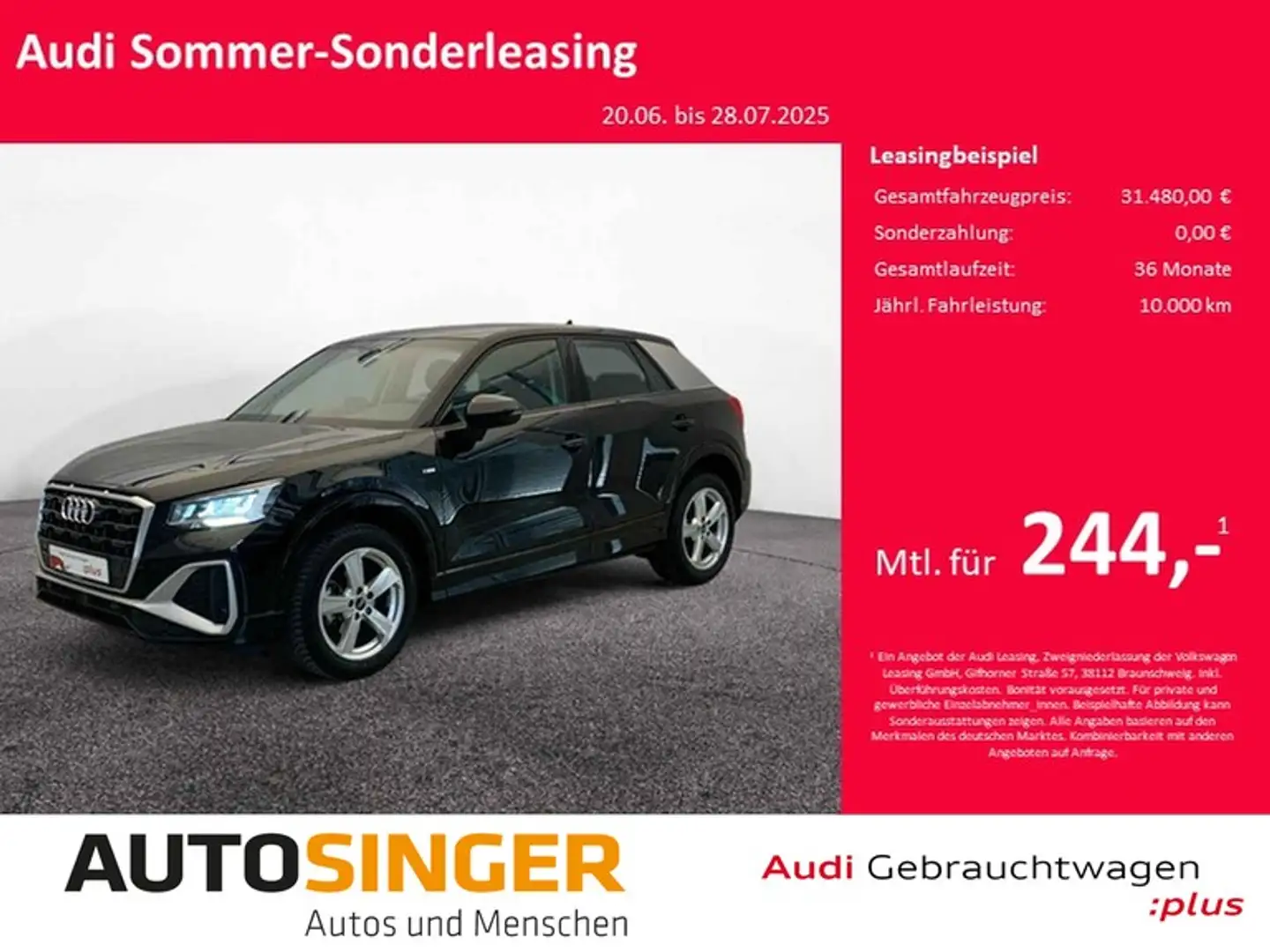 Audi Q2 35 TFSI S line S tronic *LED*ACC*NAVI*17"*SHZ* Schwarz - 1