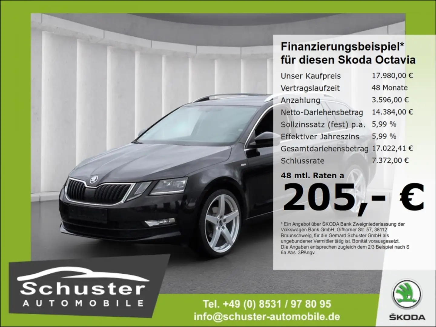 Skoda Octavia Combi SOLEIL 4x4 2.0TDI*DSG LED Navi 19* Schwarz - 1