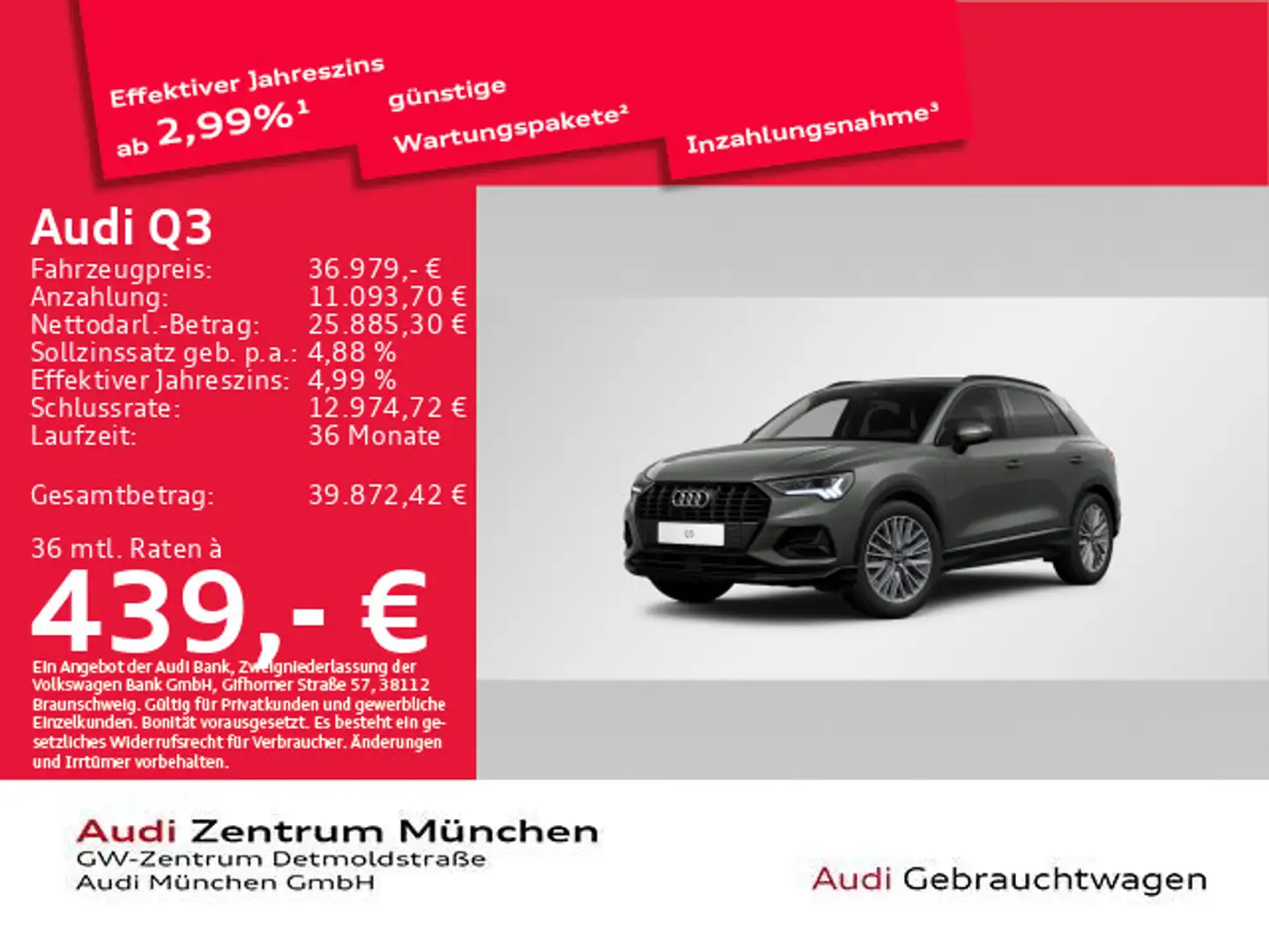 Audi Q3 35 TFSI S tronic advanced ACC/Virtual+/Navi+ Grau - 1